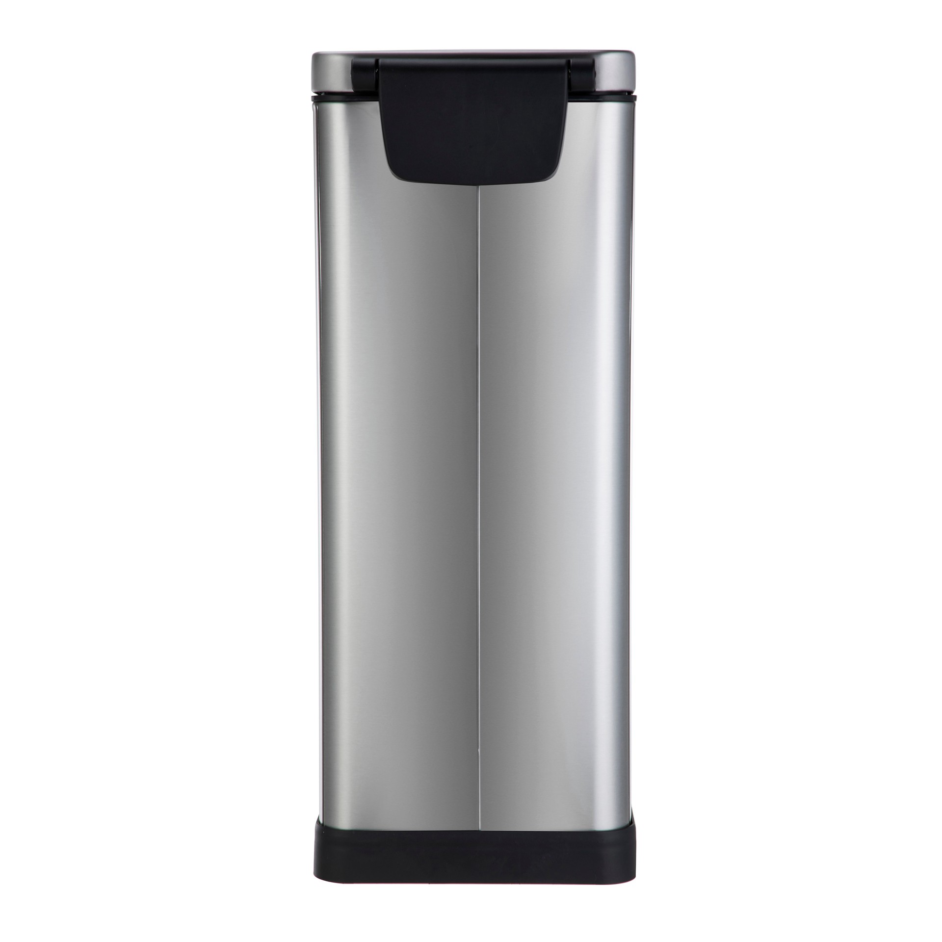 slide 3 of 6, MOXIE 40 Liter Stainless steel Steel Indoor Kitchen Hinged Lid Trash Can, 1 ct