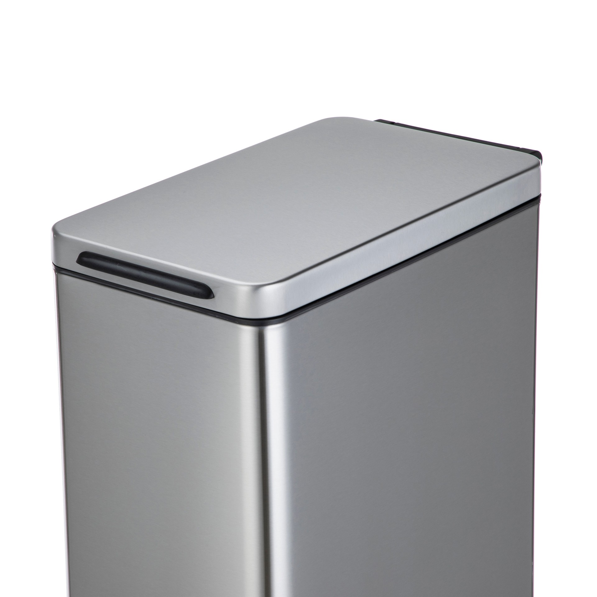 slide 5 of 6, MOXIE 40 Liter Stainless steel Steel Indoor Kitchen Hinged Lid Trash Can, 1 ct