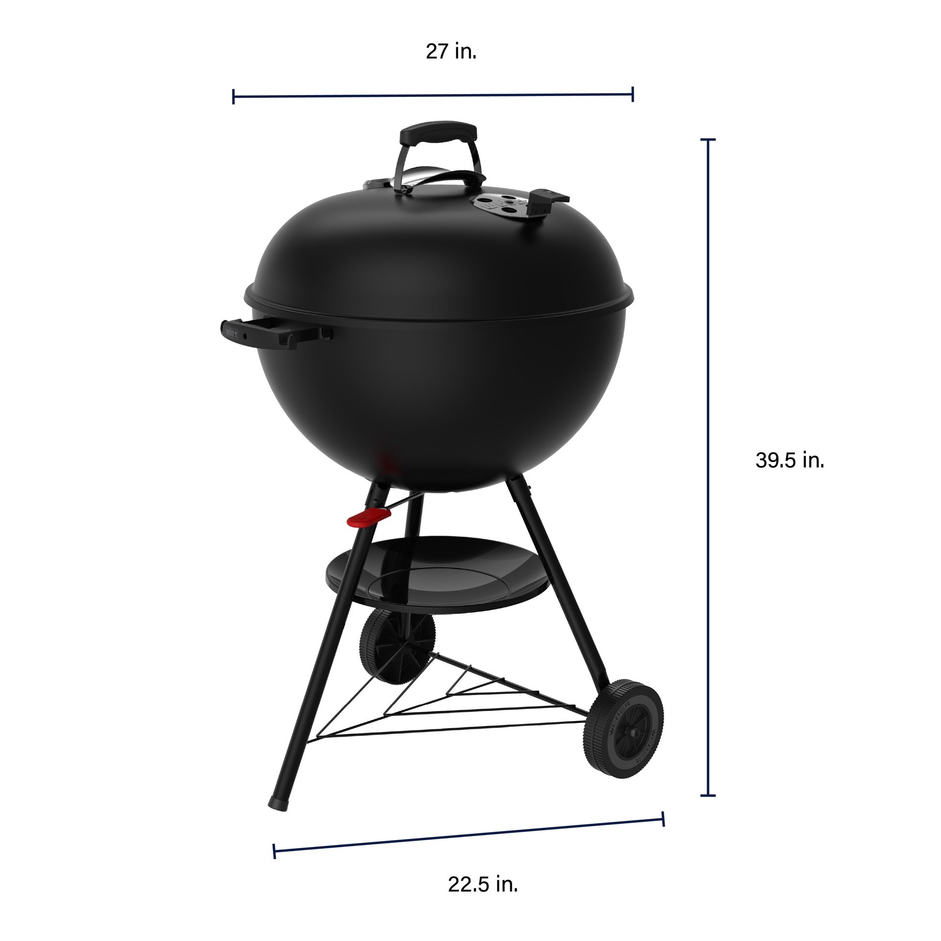 slide 3 of 6, Weber Original Kettle Stealth 22-in W Matte Black Kettle Charcoal Grill, 1 ct