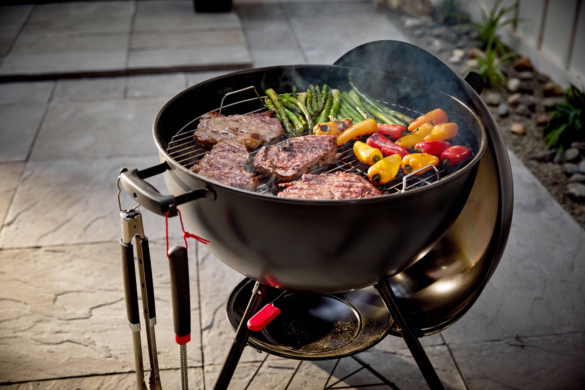 slide 4 of 6, Weber Original Kettle Stealth 22-in W Matte Black Kettle Charcoal Grill, 1 ct