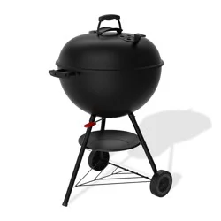 Weber Original Kettle Stealth 22-in W Matte Black Kettle Charcoal Grill