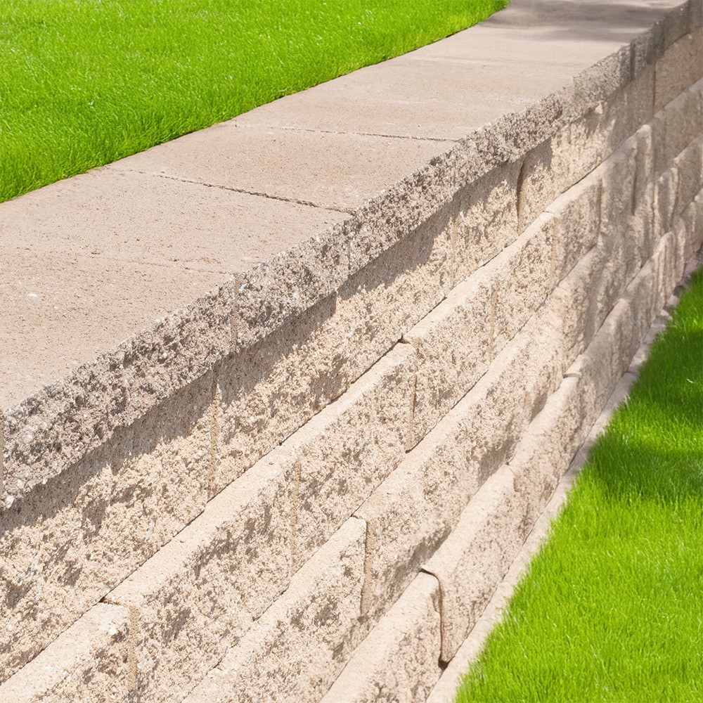 slide 4 of 5, ORCO 3-in H x 16-in L x 11.25-in D MID-BROWN Concrete Retaining wall cap, 1 ct