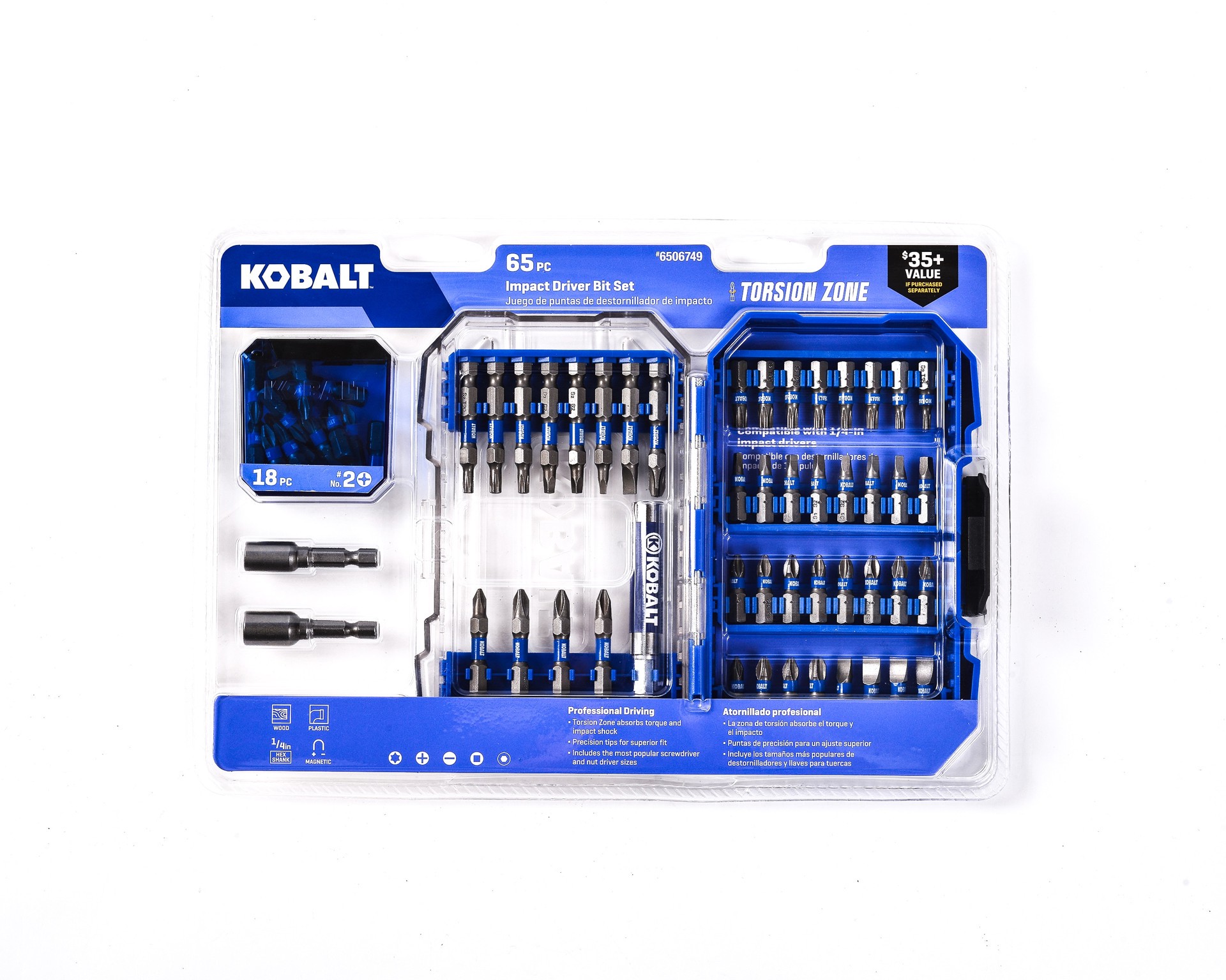 slide 3 of 6, Kobalt Impact Driver Bit Set 65 -Piece, 1 ct