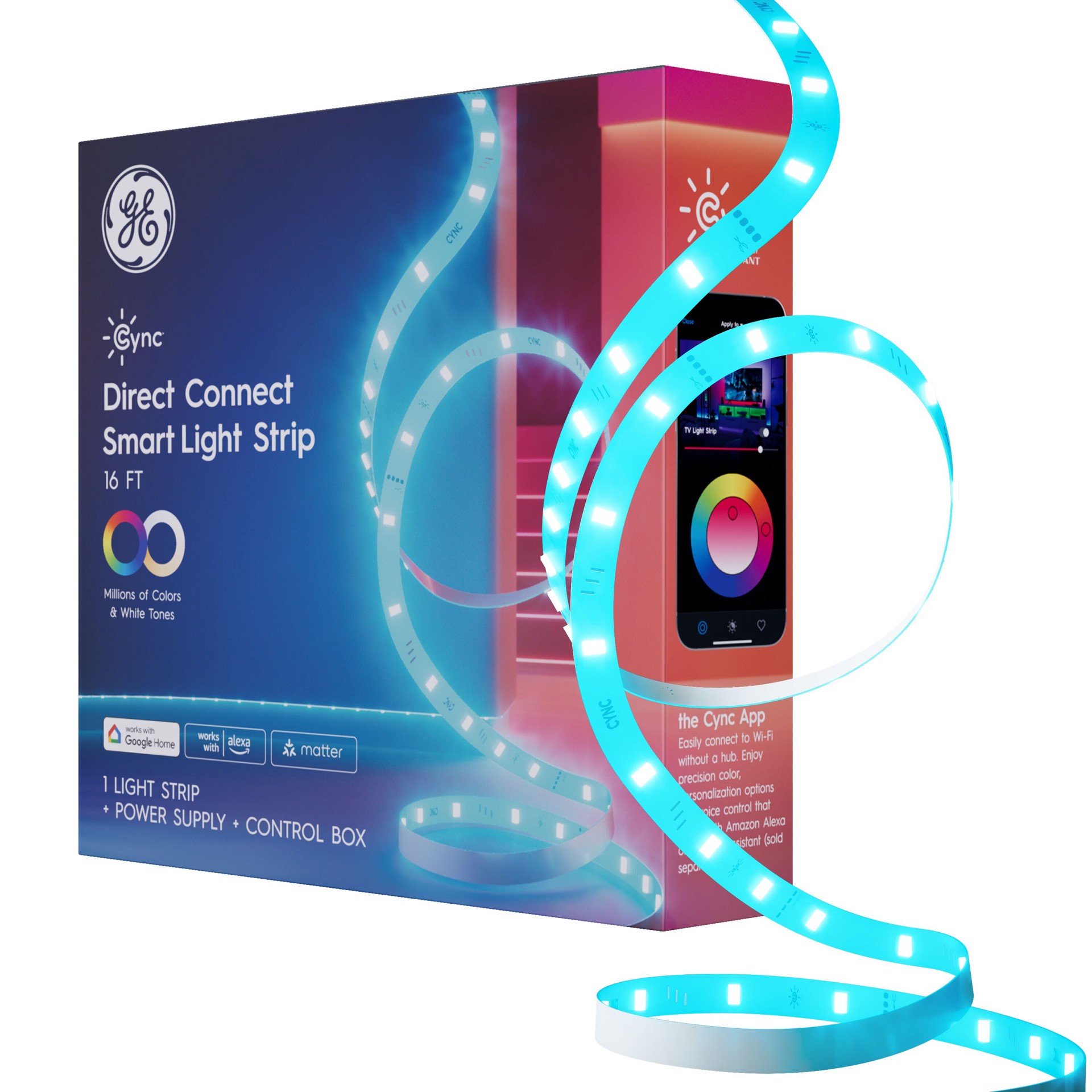 slide 2 of 6, GE 1 -Light Color changing LED Strip Light Fixture, 1 ct