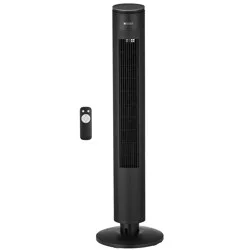 Utilitech 42-in Indoor Oscillating Tower Fan, in BLACK/MATTE with Remote