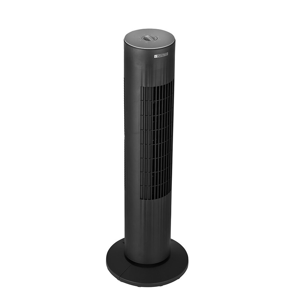 slide 5 of 6, Utilitech 28-in 120 -Volt 3 -Speed Indoor BLACK/MATTE Oscillating Tower Fan, 1 ct