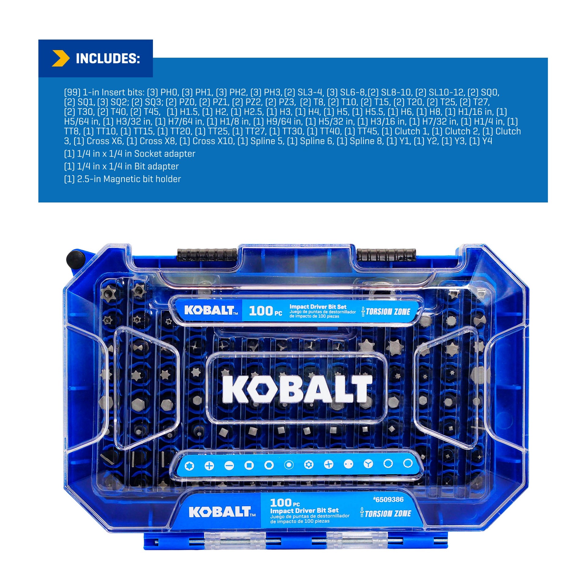 slide 4 of 6, Kobalt Impact Driver Bit Set 100 -Piece, 1 ct
