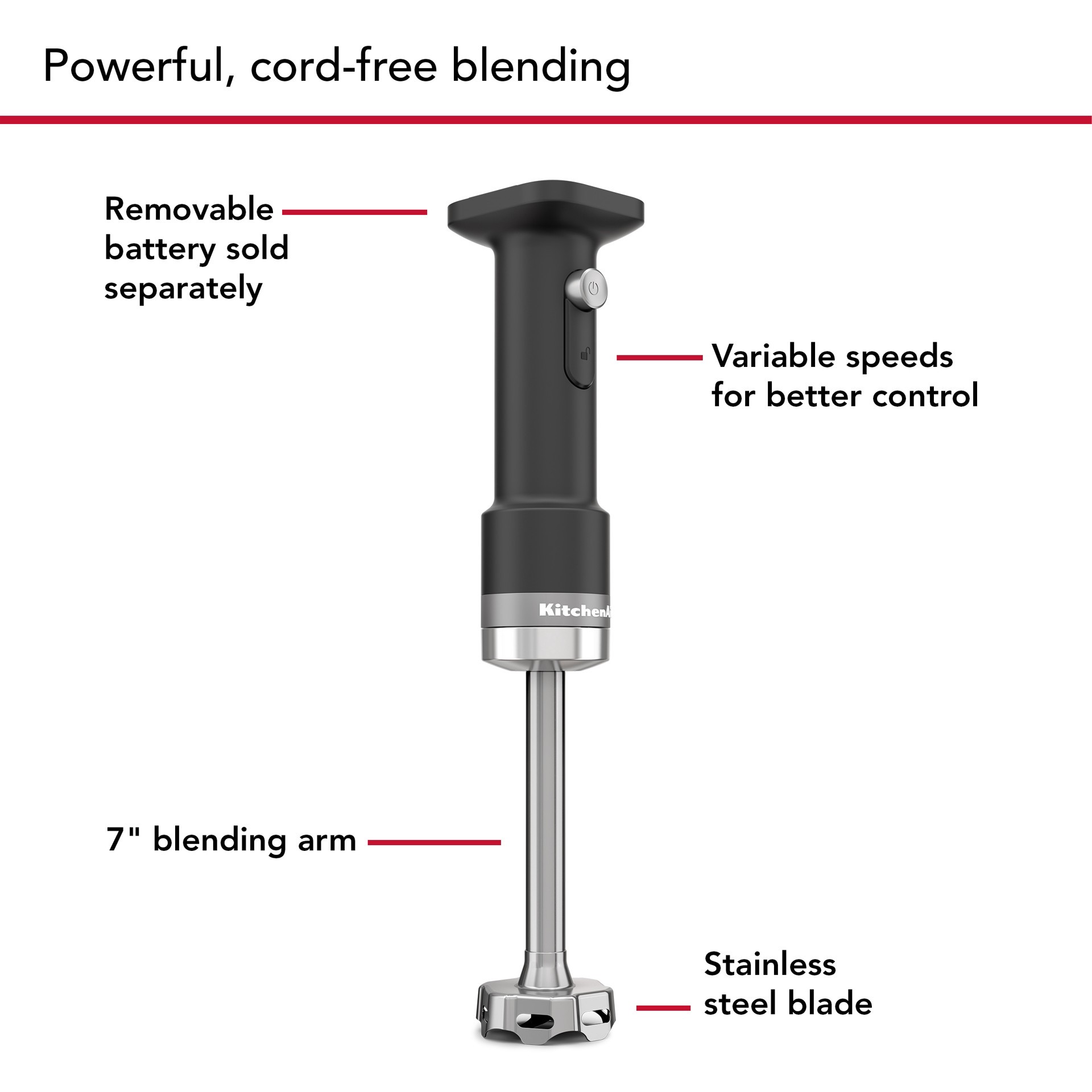 slide 3 of 6, KitchenAid Go Immersion Blender ( Matte Black ), 1 ct