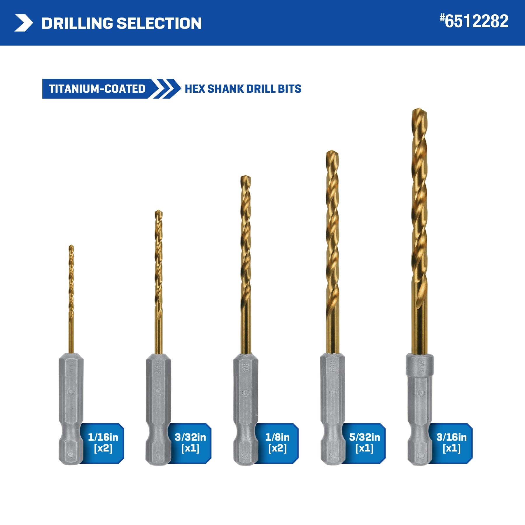 slide 4 of 6, Kobalt 50 -Piece x Titanium coated HSS Jobber length Twist Drill Bit Set, 1 ct