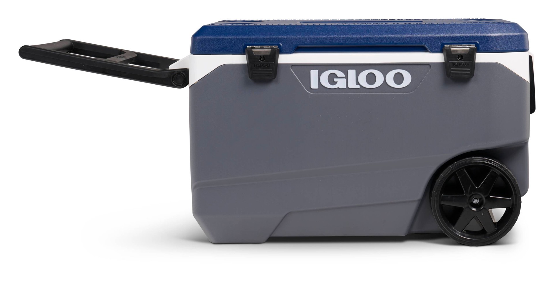 slide 2 of 6, Igloo Grey, White, Blue 90 Quart(s) Hard Insulated Wheeled Chest cooler with Drainage Spout, 1 ct