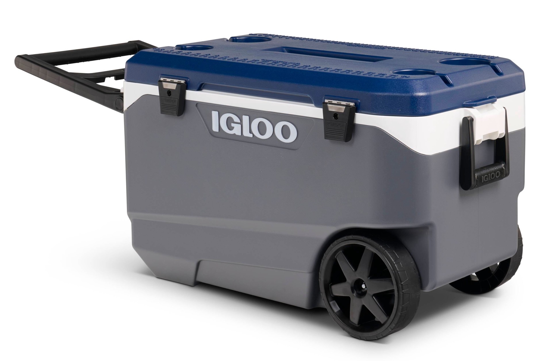 slide 4 of 6, Igloo Grey, White, Blue 90 Quart(s) Hard Insulated Wheeled Chest cooler with Drainage Spout, 1 ct