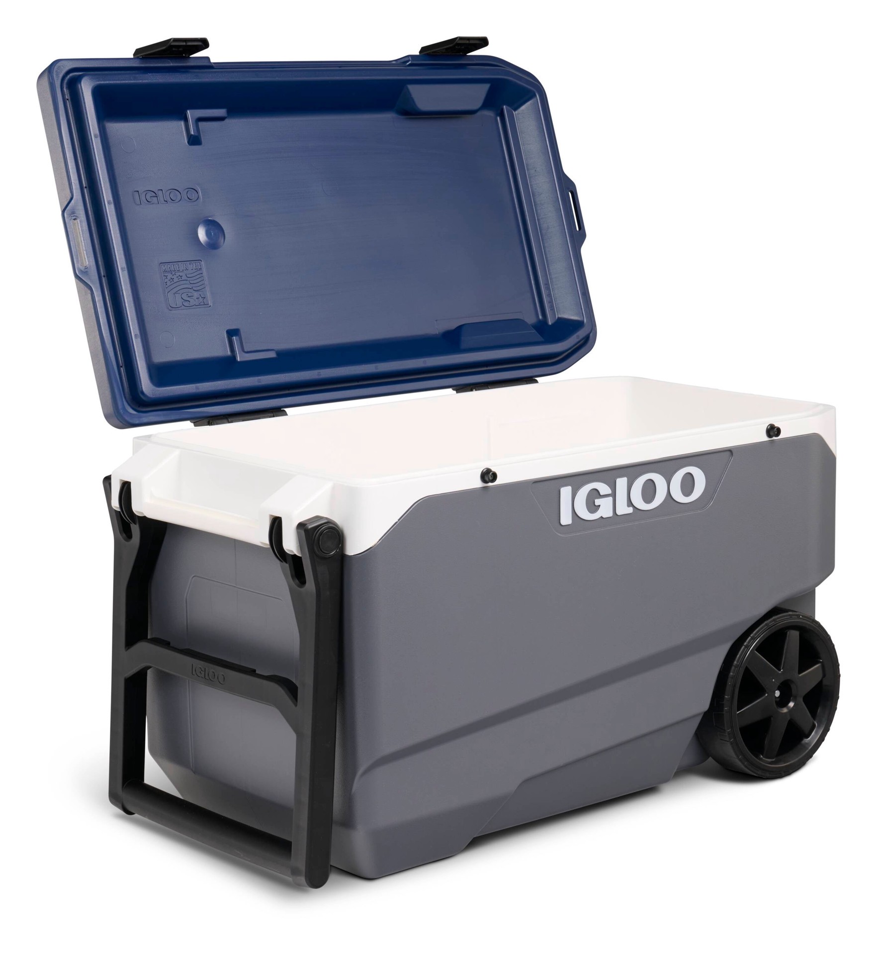 slide 5 of 6, Igloo Grey, White, Blue 90 Quart(s) Hard Insulated Wheeled Chest cooler with Drainage Spout, 1 ct