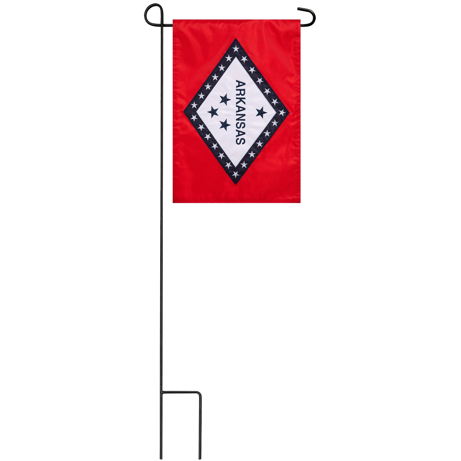 slide 3 of 6, Style Selections 1 W x 1.5 H Arkansas State Garden flag, 1 ct