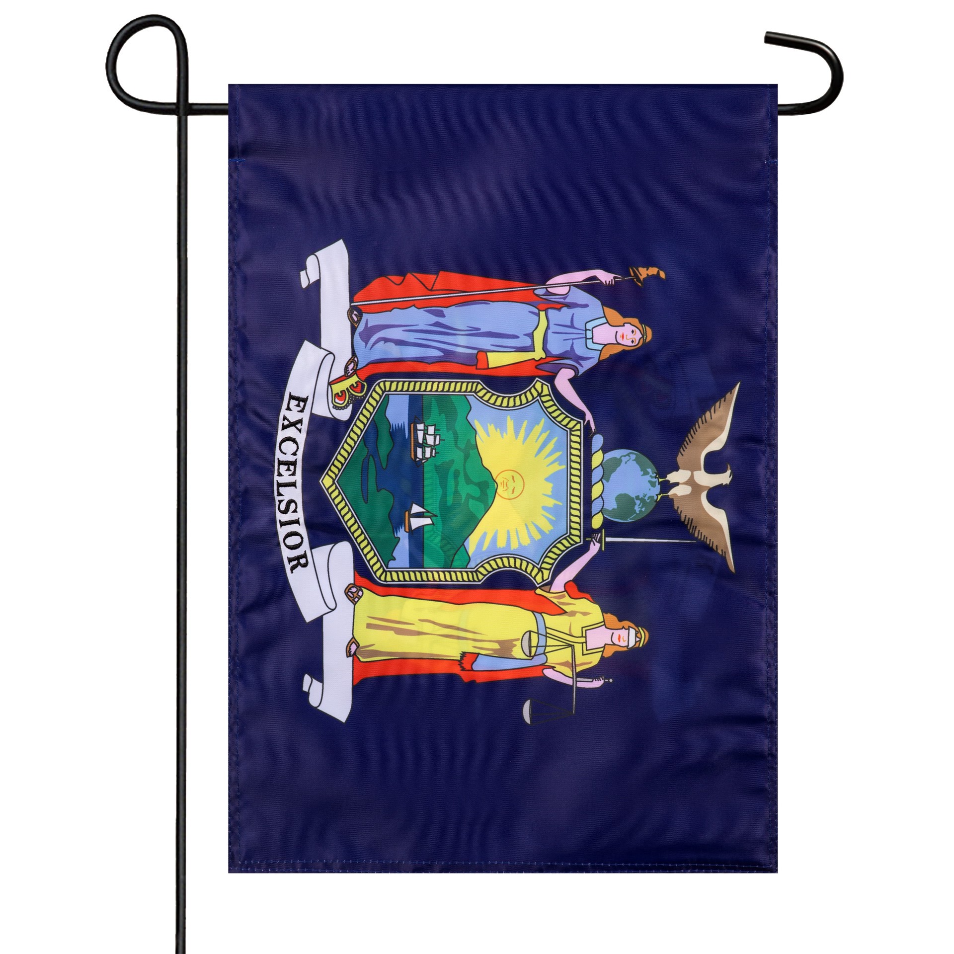 slide 2 of 6, Style Selections 1 W x 1.5 H State New York State Garden flag, 1 ct
