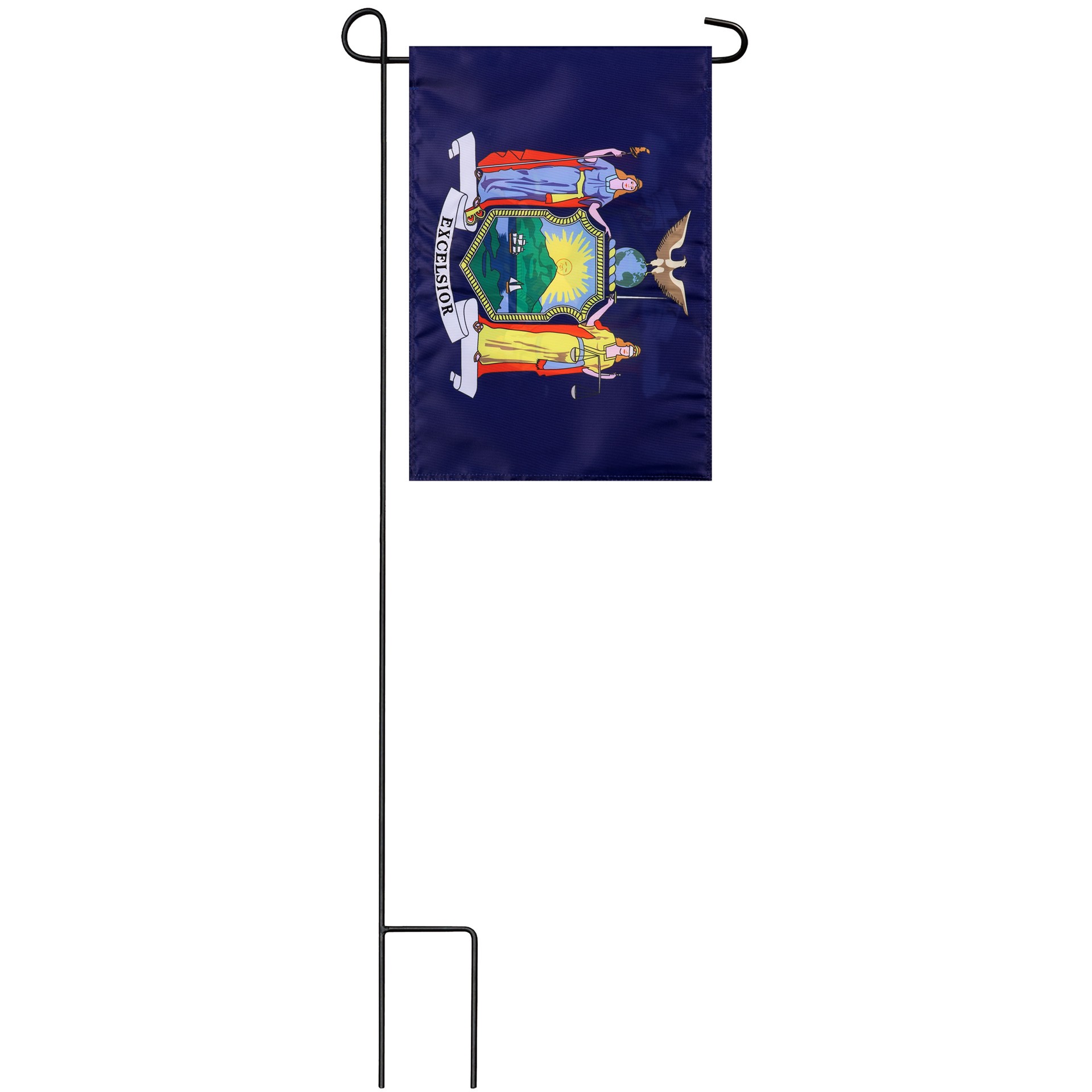 slide 3 of 6, Style Selections 1 W x 1.5 H State New York State Garden flag, 1 ct