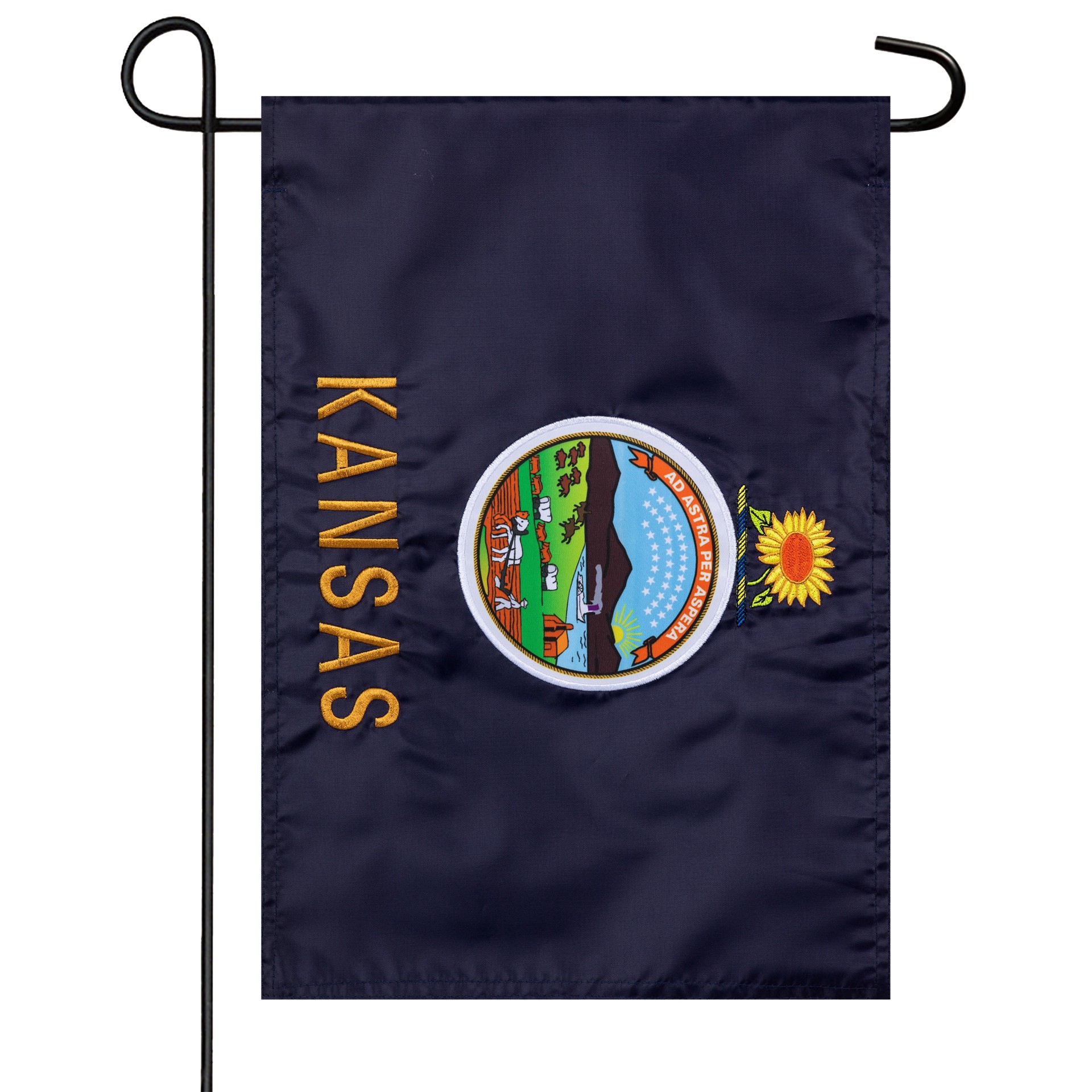 slide 2 of 6, Style Selections 1 W x 1.5 H State Kansas State Garden flag, 1 ct
