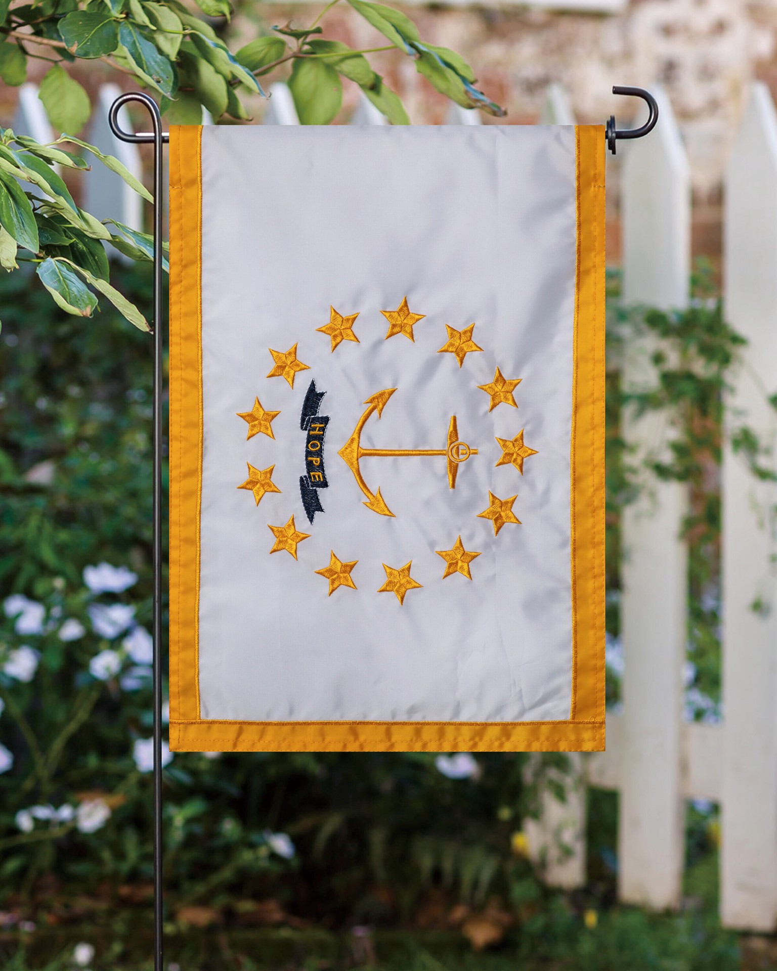 slide 4 of 6, Style Selections 1 W x 1.5 H State Rhode Island State Garden flag, 1 ct