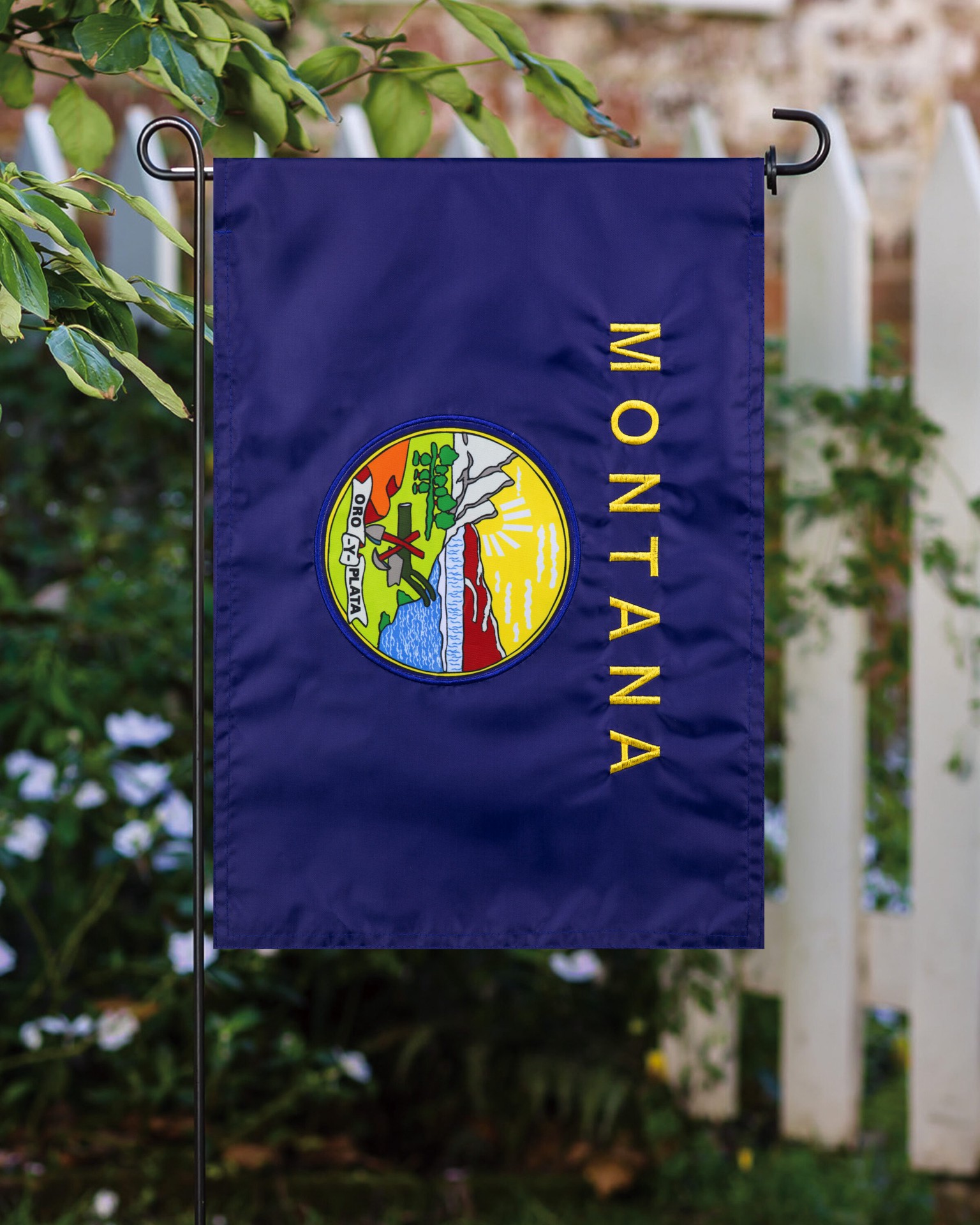 slide 4 of 6, Style Selections 1 W x 1.5 H Montana State Garden flag, 1 ct