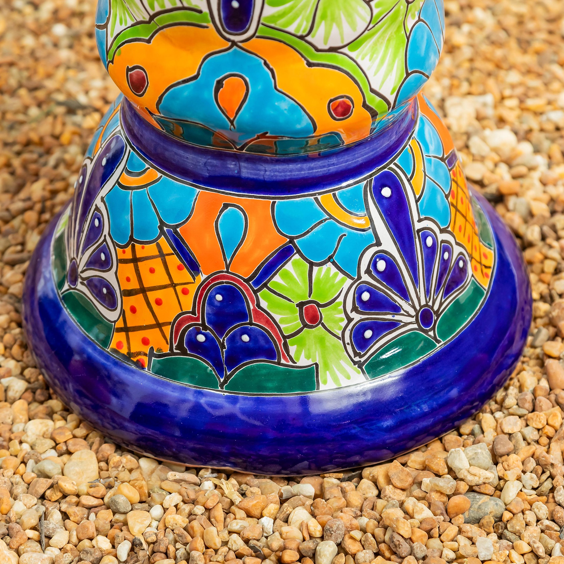 slide 6 of 6, Style Selections 26-in H Multi-color Clay Complete birdbath, 1 ct