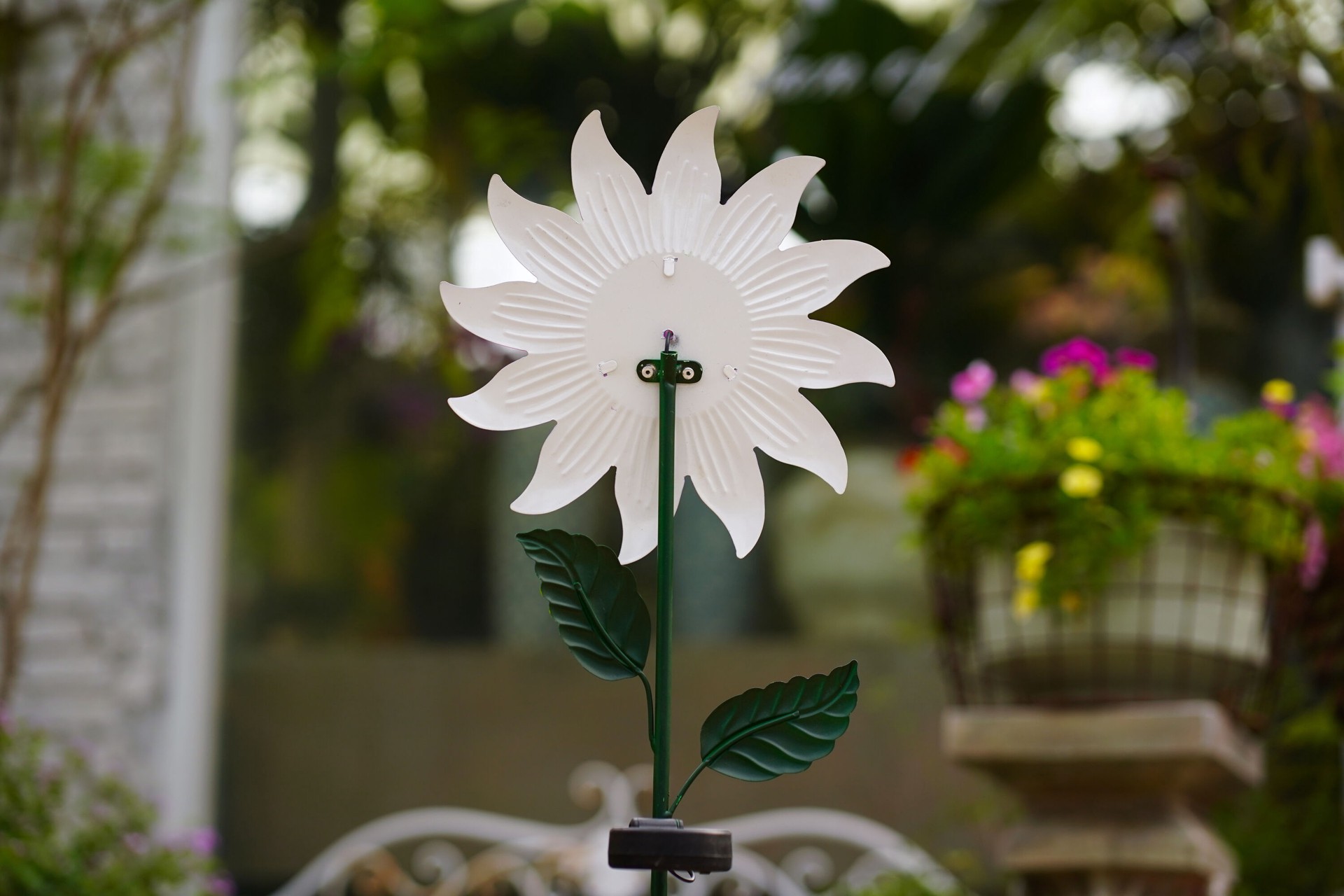 slide 5 of 6, Style Selections 36-in Purple, Green Metal Solar Garden Stake, 1 ct