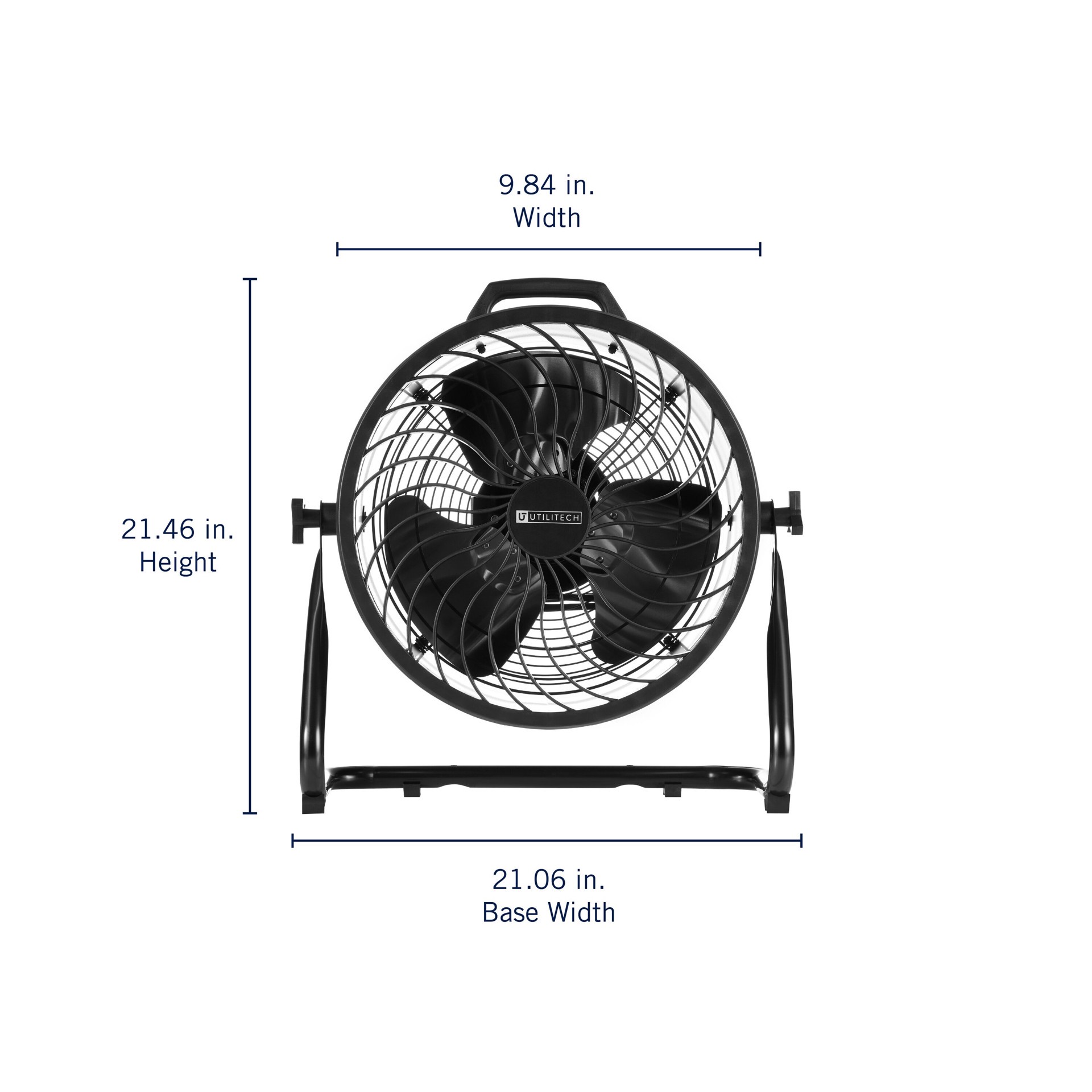 slide 4 of 6, Utilitech 16-in 120 -Volt 3 -Speed High Velocity Indoor Black Floor Fan, 1 ct