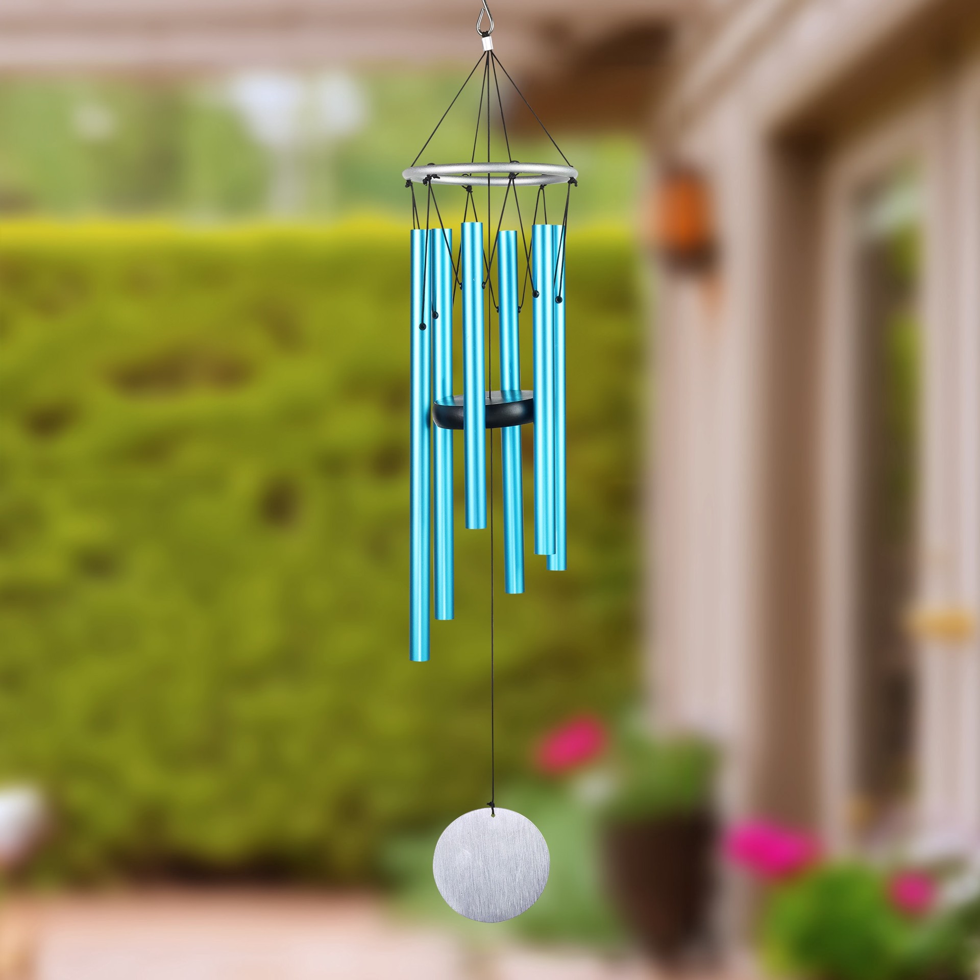 slide 3 of 4, Style Selections 30-in Teal Metal Wind Chime, 1 ct