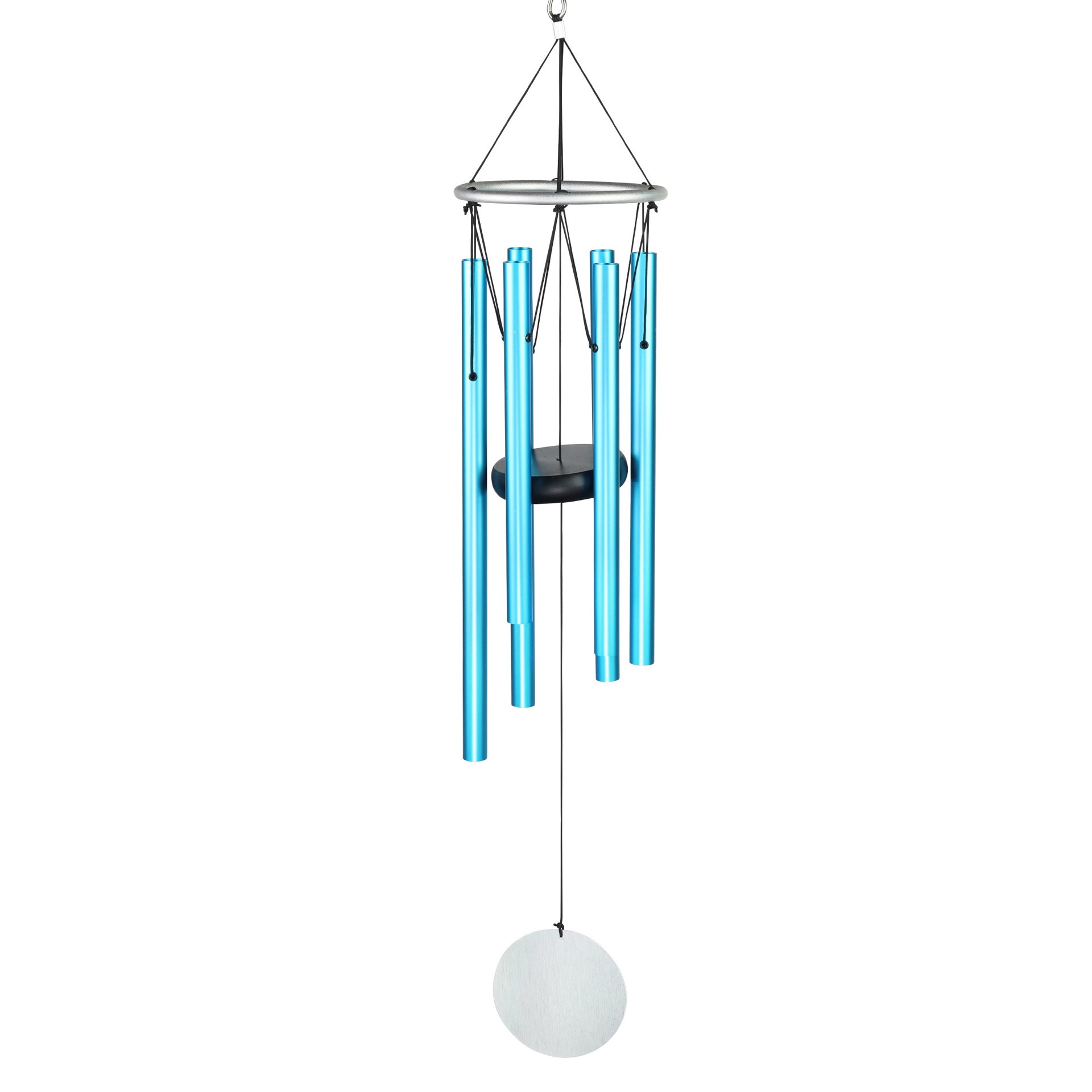 slide 4 of 4, Style Selections 30-in Teal Metal Wind Chime, 1 ct