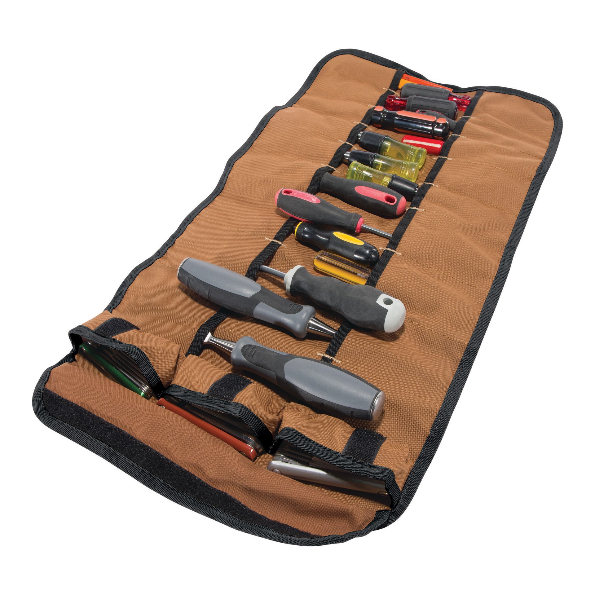 slide 4 of 6, Carhartt 18 Pocket Utility Roll Carhartt Brown Nylon 14-in W x 5.1-in D x 6-in L Hook and loop Tool roll, 1 ct