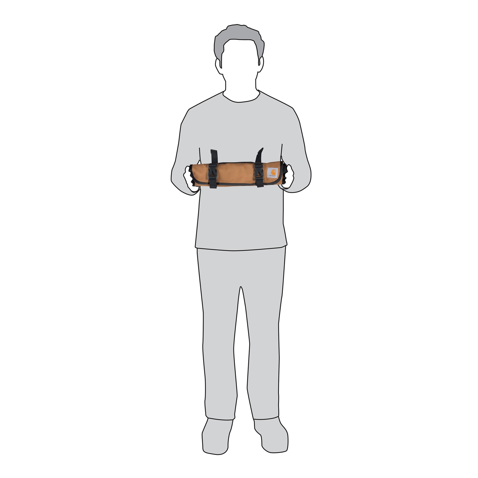 slide 6 of 6, Carhartt 18 Pocket Utility Roll Carhartt Brown Nylon 14-in W x 5.1-in D x 6-in L Hook and loop Tool roll, 1 ct