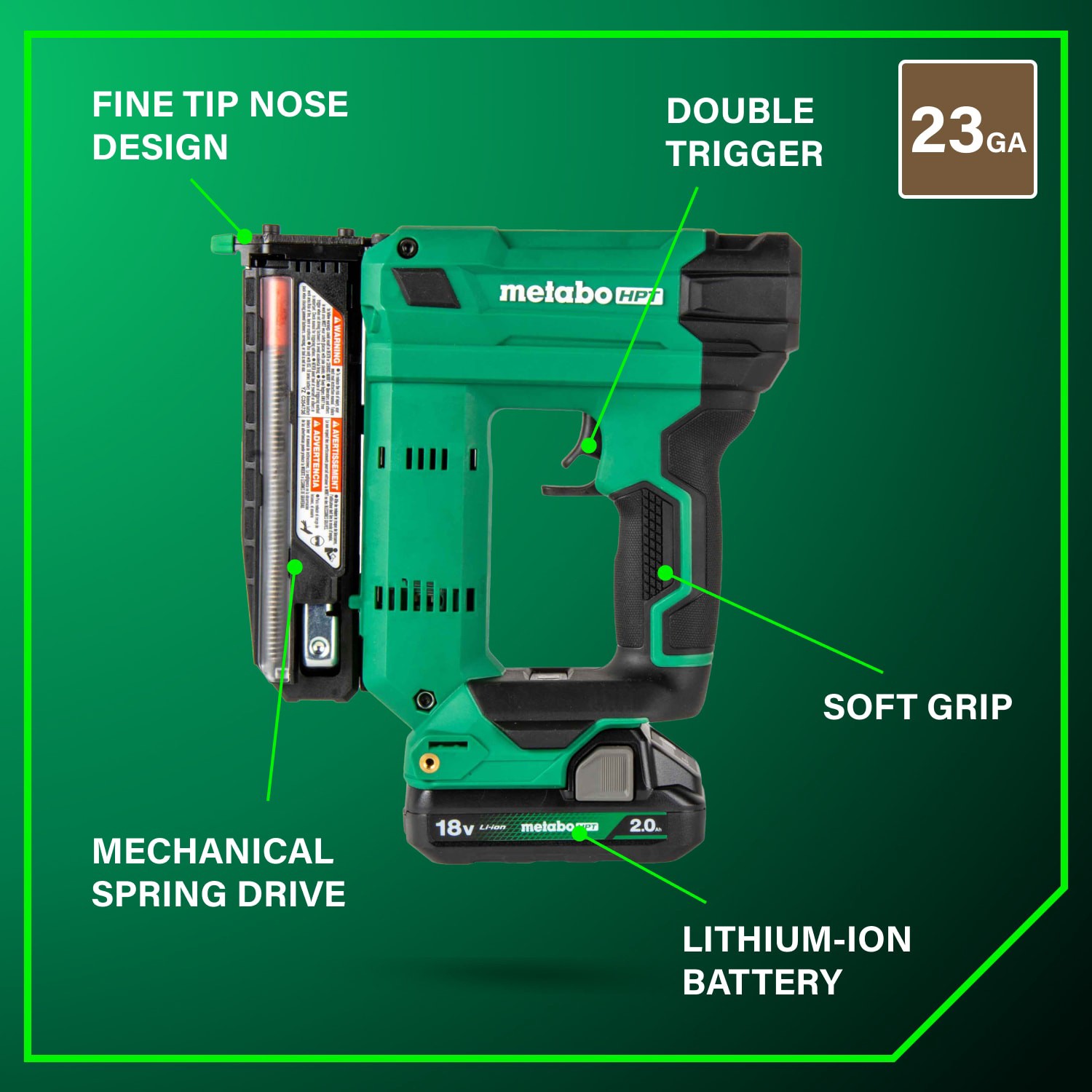 slide 3 of 6, Metabo HPT MultiVolt 1-3/8-in 23 -Gauge Cordless Pin Nailer ( Battery Included and Charger Included ), 1 ct