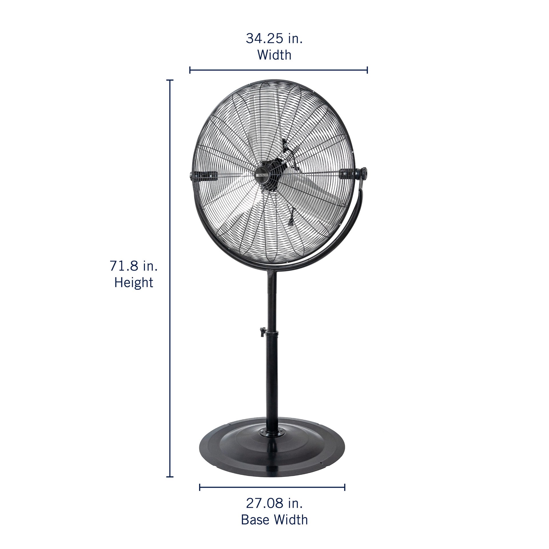 slide 4 of 6, Utilitech 30-in 120 -Volt 3 -Speed High Velocity Indoor Black Pedestal Fan, 1 ct