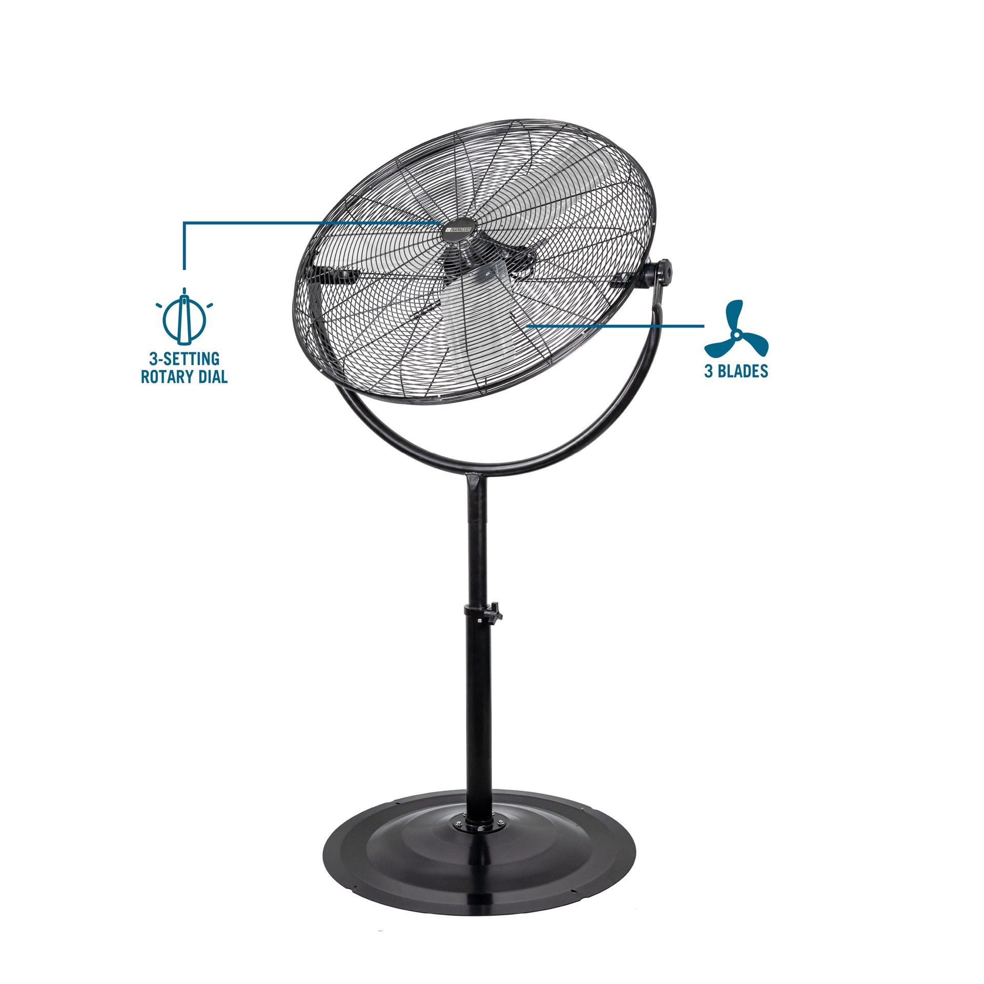 slide 3 of 6, Utilitech 30-in 120 -Volt 3 -Speed High Velocity Indoor Black Pedestal Fan, 1 ct