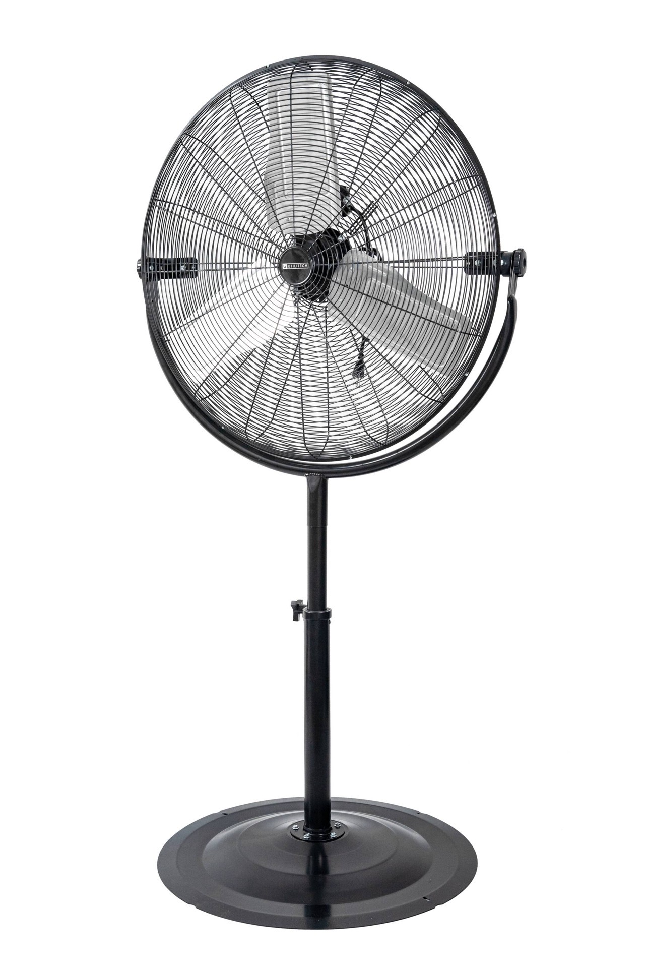 slide 1 of 6, Utilitech 30-in 120 -Volt 3 -Speed High Velocity Indoor Black Pedestal Fan, 1 ct