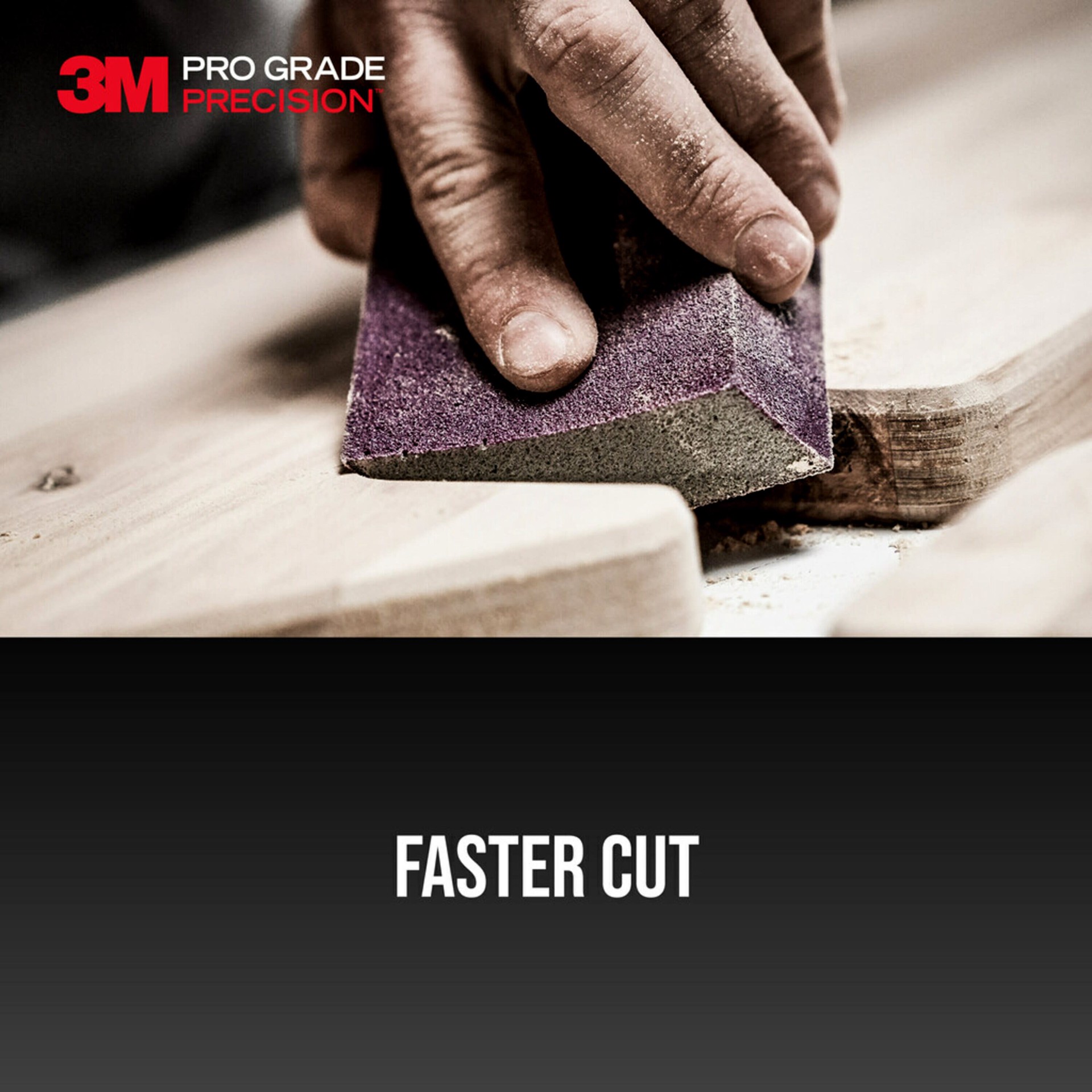slide 6 of 6, 3M PRO Grade Precision Fine 180-Grit Sanding sponge 1-in x 2.5-in, 1 ct