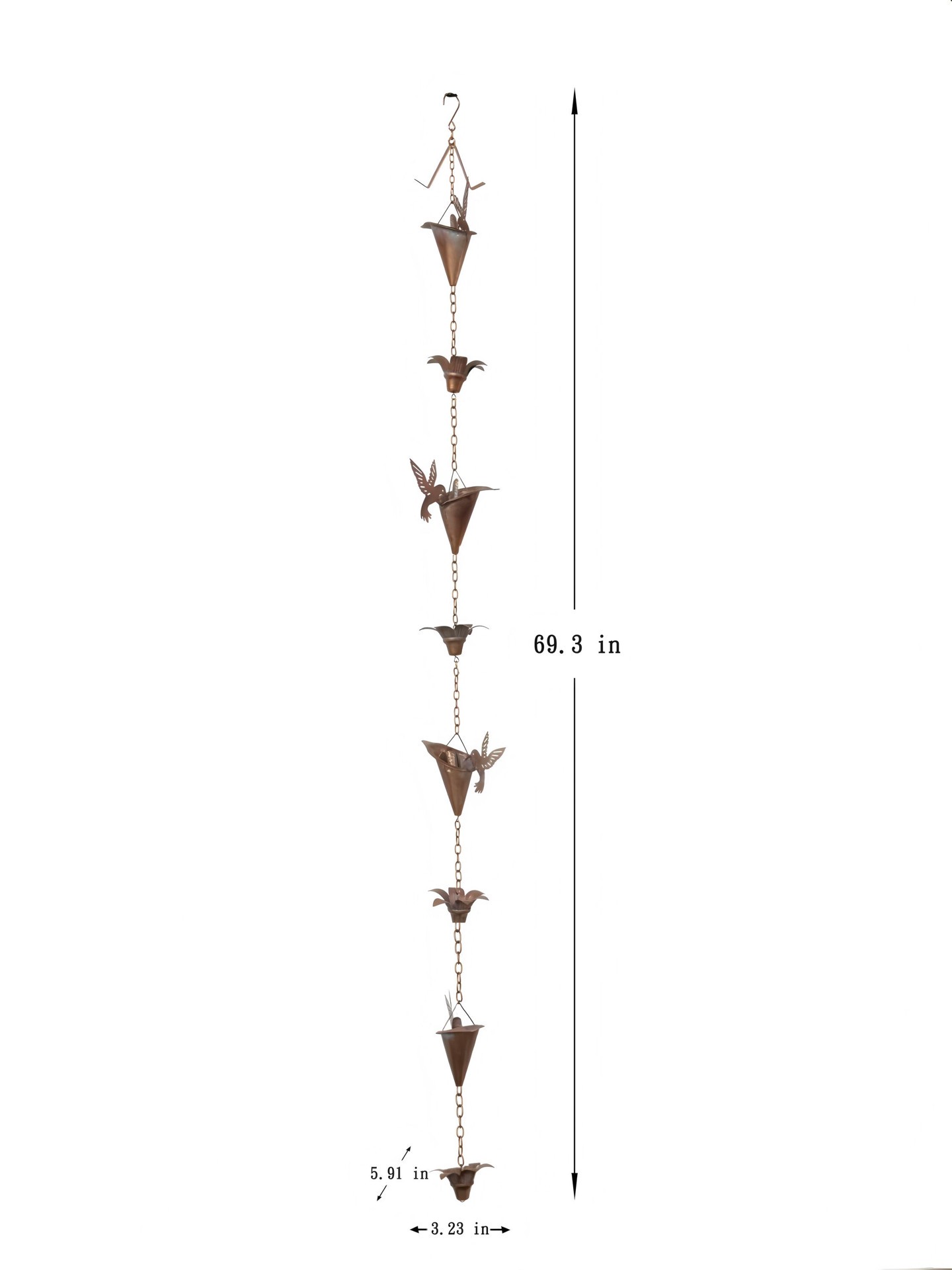 slide 4 of 6, Style Selections 5.7-ft Bronze Single link Rain Chains, 1 ct