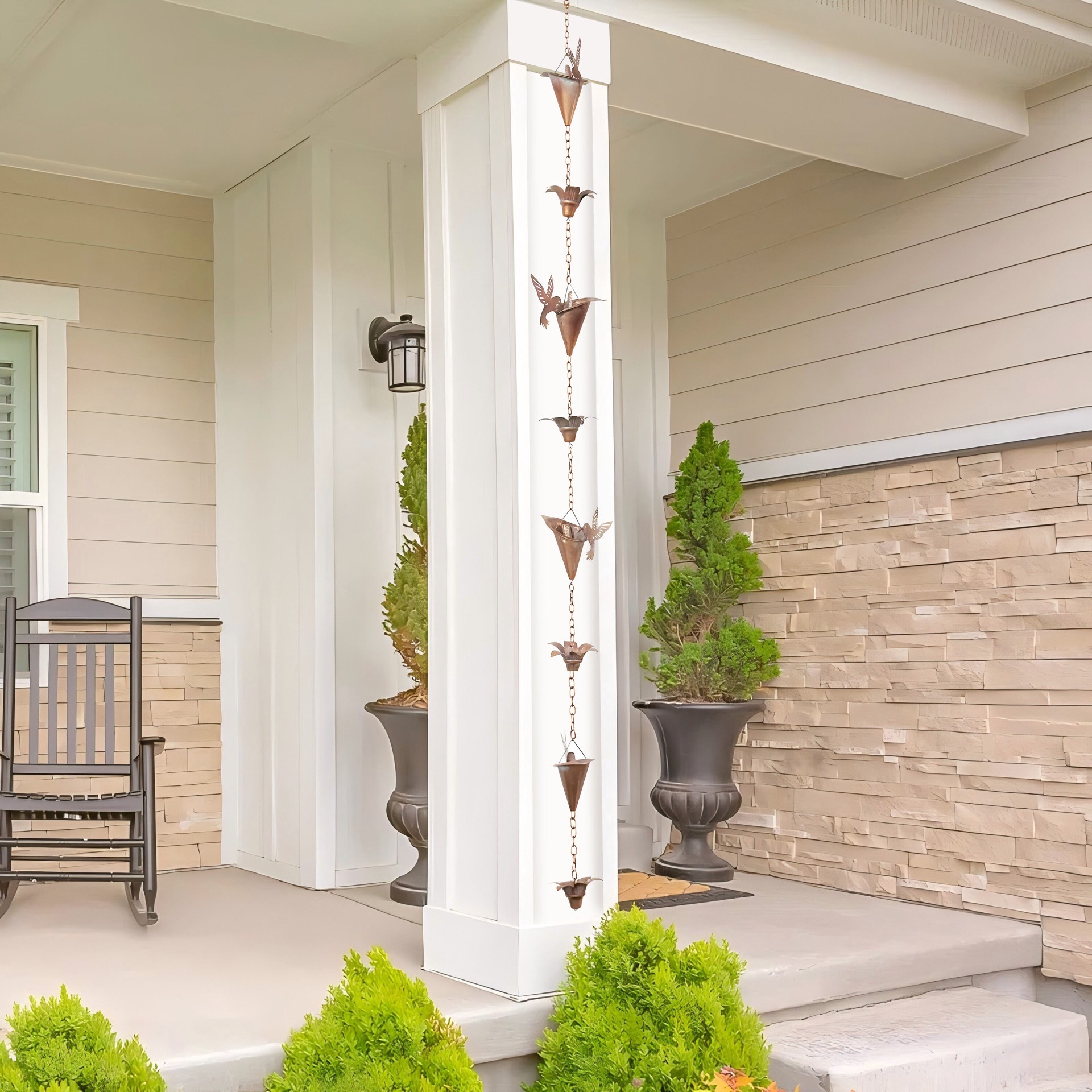 slide 6 of 6, Style Selections 5.7-ft Bronze Single link Rain Chains, 1 ct
