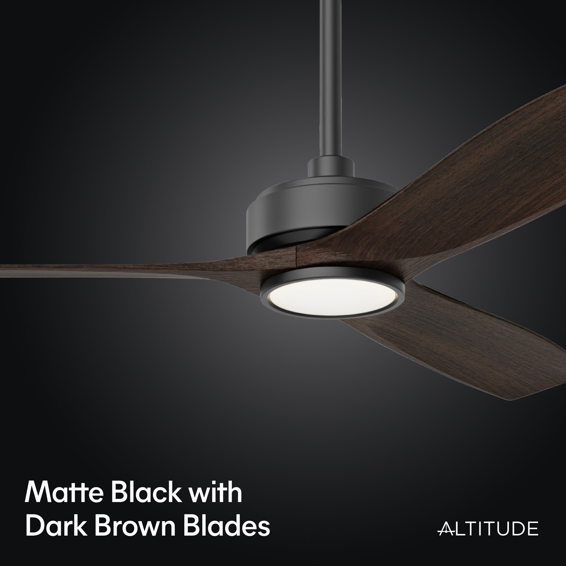 slide 4 of 6, ALTITUDE BOCA II 52-in Matte Black with Dark Brown Blades Color-Changing LED Covered Outdoor Smart Ceiling Fan With Light and Remote Control Included 3 -Blade, 1 ct
