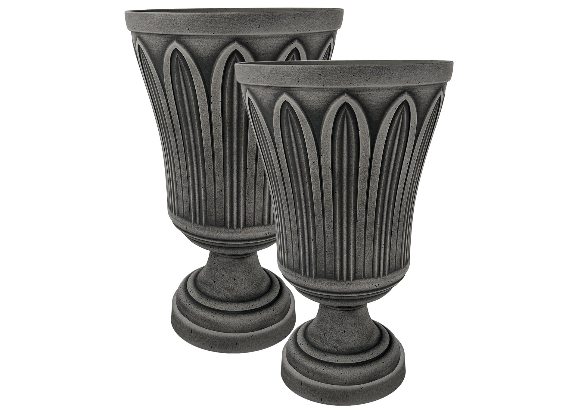 slide 1 of 2, allen + roth Urn 14.0-in W x 14.0-in L Gray Resin Indoor/Outdoor Planter, 1 ct