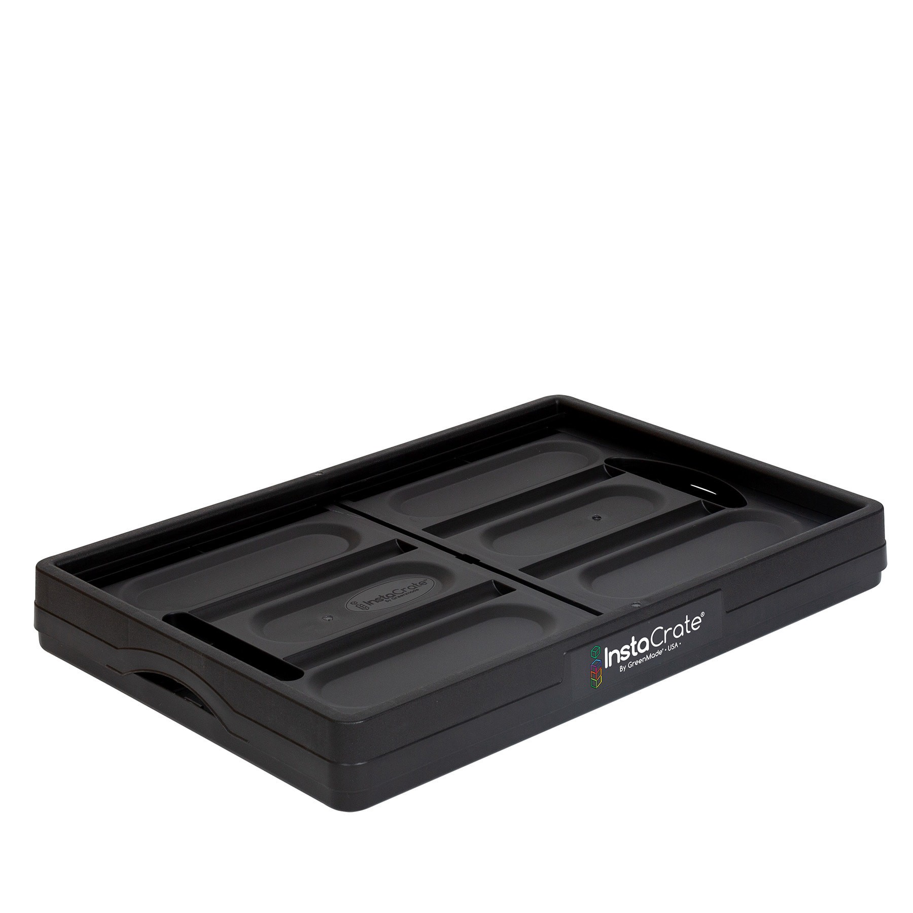 slide 4 of 6, ( 14.2-in W x 11.7-in H x 21-in D ) Black Polypropylene Collapsible Stackable Bin, 1 ct