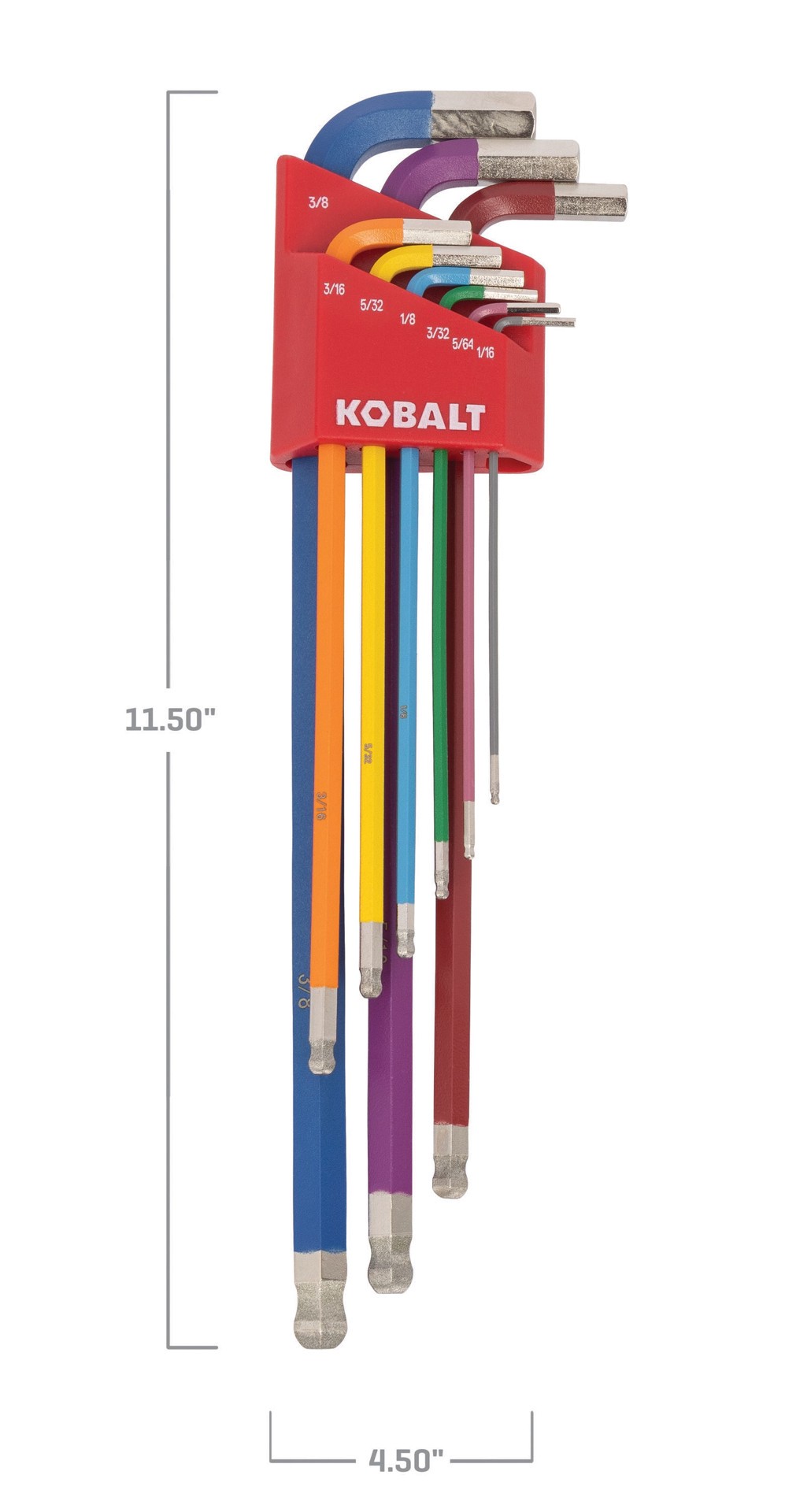 slide 3 of 6, Kobalt Assorted Standard (SAE) 9 -Pieces Hex key set, 1 ct