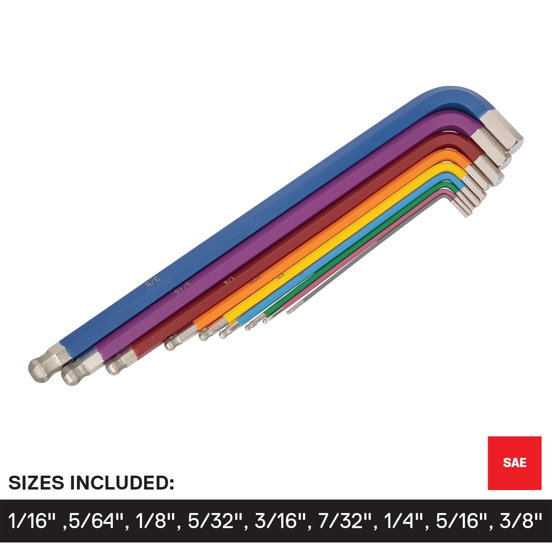 slide 5 of 6, Kobalt Assorted Standard (SAE) 9 -Pieces Hex key set, 1 ct