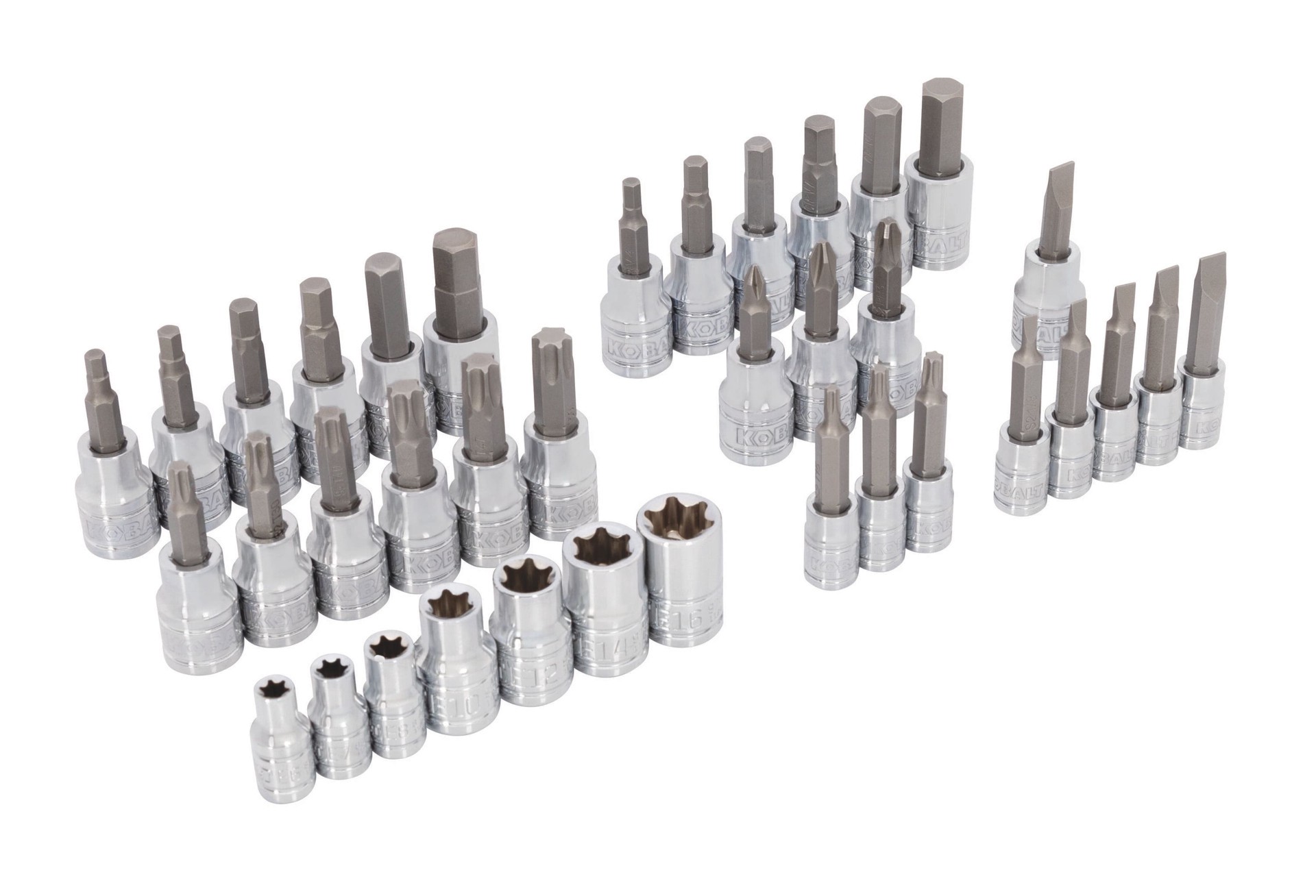 slide 3 of 6, Kobalt 37 -Piece 1/4-in 3/8-in Drive Set Flathead/Hex/Phillips/Torx Bit Driver Socket Set, 1 ct
