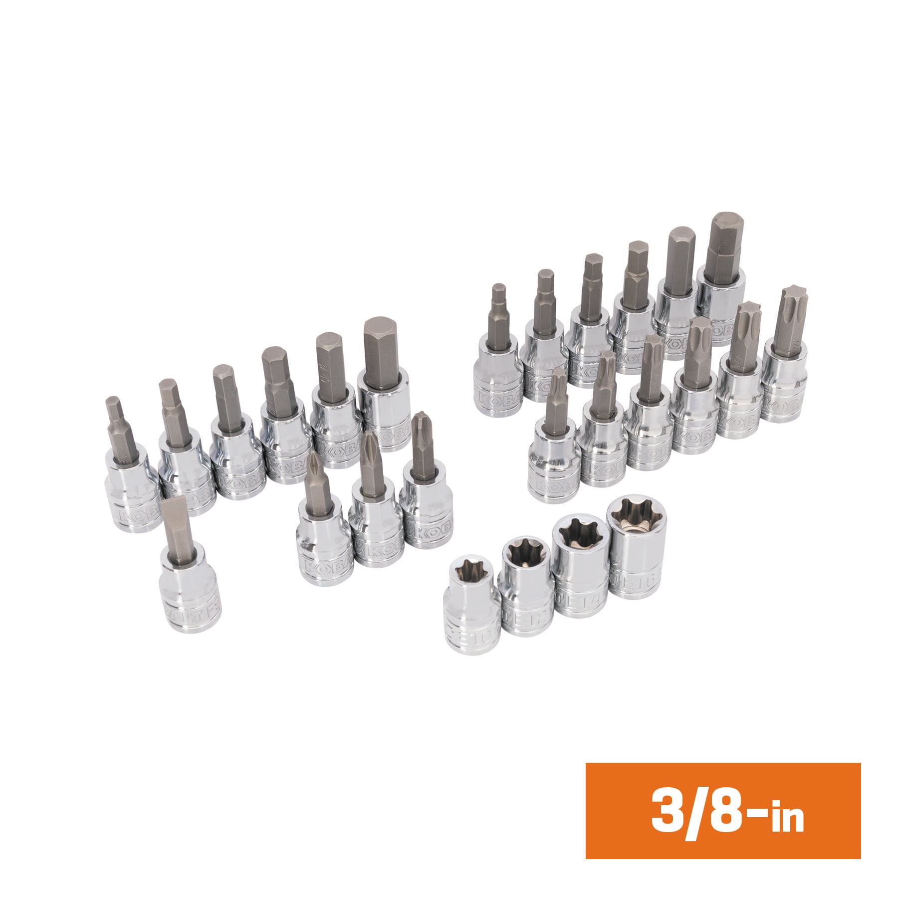 slide 4 of 6, Kobalt 37 -Piece 1/4-in 3/8-in Drive Set Flathead/Hex/Phillips/Torx Bit Driver Socket Set, 1 ct