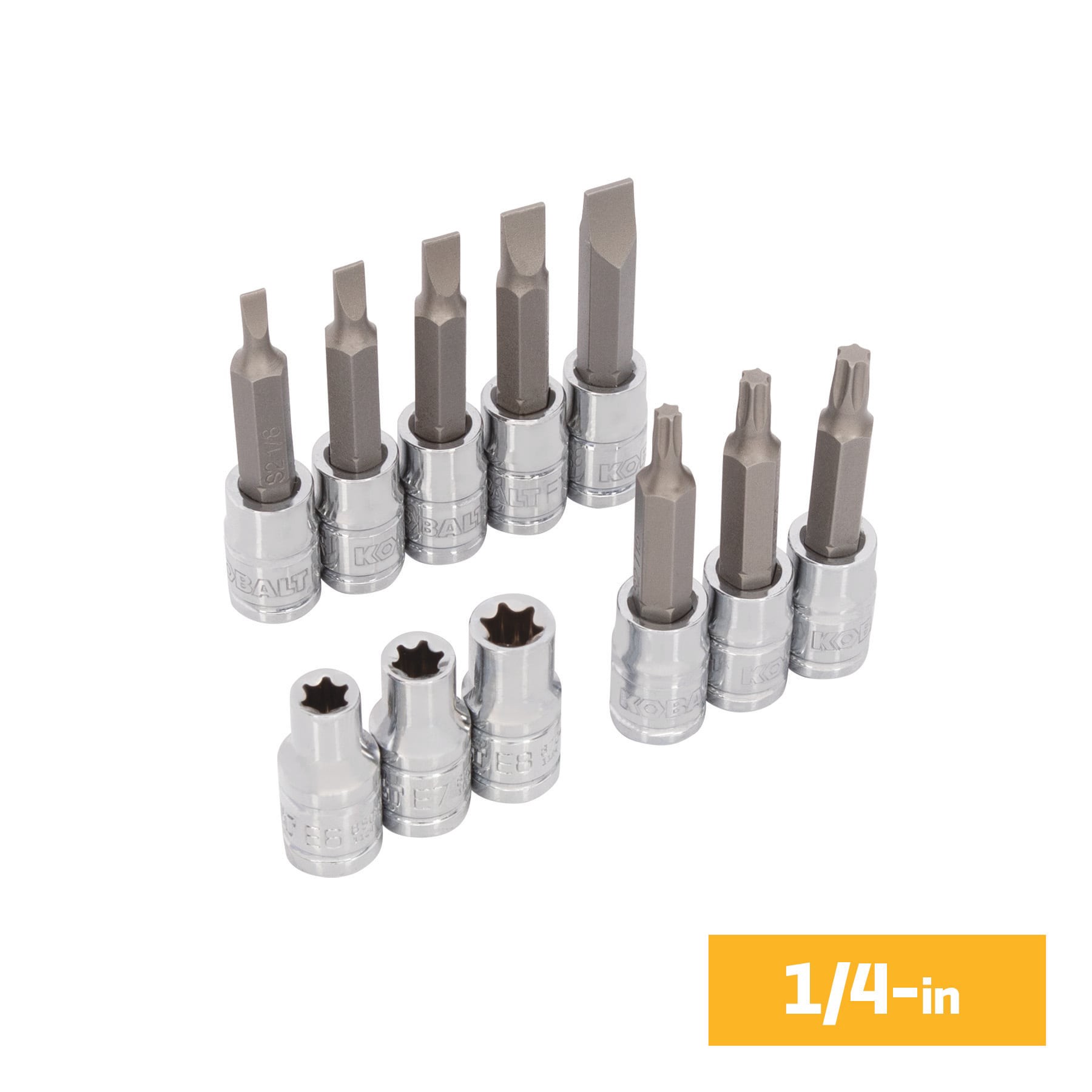 slide 5 of 6, Kobalt 37 -Piece 1/4-in 3/8-in Drive Set Flathead/Hex/Phillips/Torx Bit Driver Socket Set, 1 ct