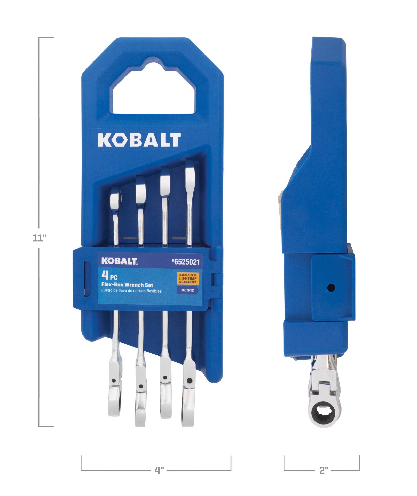 slide 2 of 6, Kobalt 4 -Piece Set Metric Flexible Head Ratchet Wrench, 1 ct