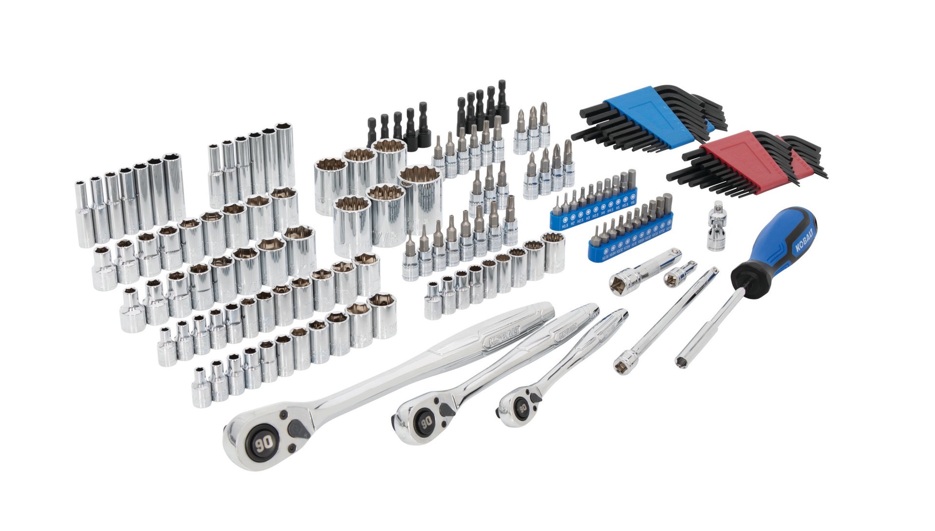 slide 6 of 6, Kobalt 170 -Piece Standard (SAE) and Metric Mechanics Tool Set with Hard Case, 1 ct