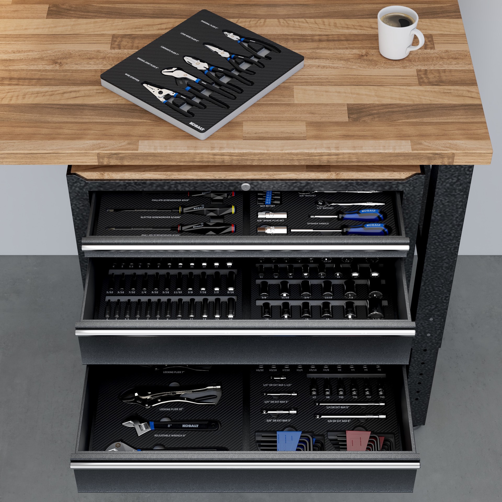 slide 5 of 6, Kobalt 238 -Piece Metric and standard (SAE) Mechanics Tool Set (no case), 1 ct