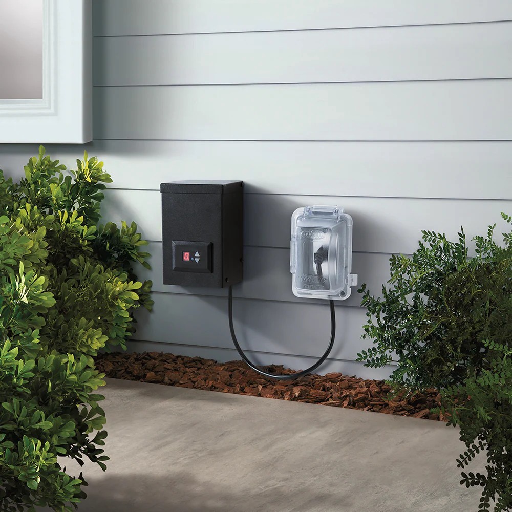 slide 2 of 6, Harbor Breeze 200 -Watt Multi-Tap Transformer Landscape Lighting Transformer with Digital Timer and Dusk-to-Dawn Sensor, 1 ct