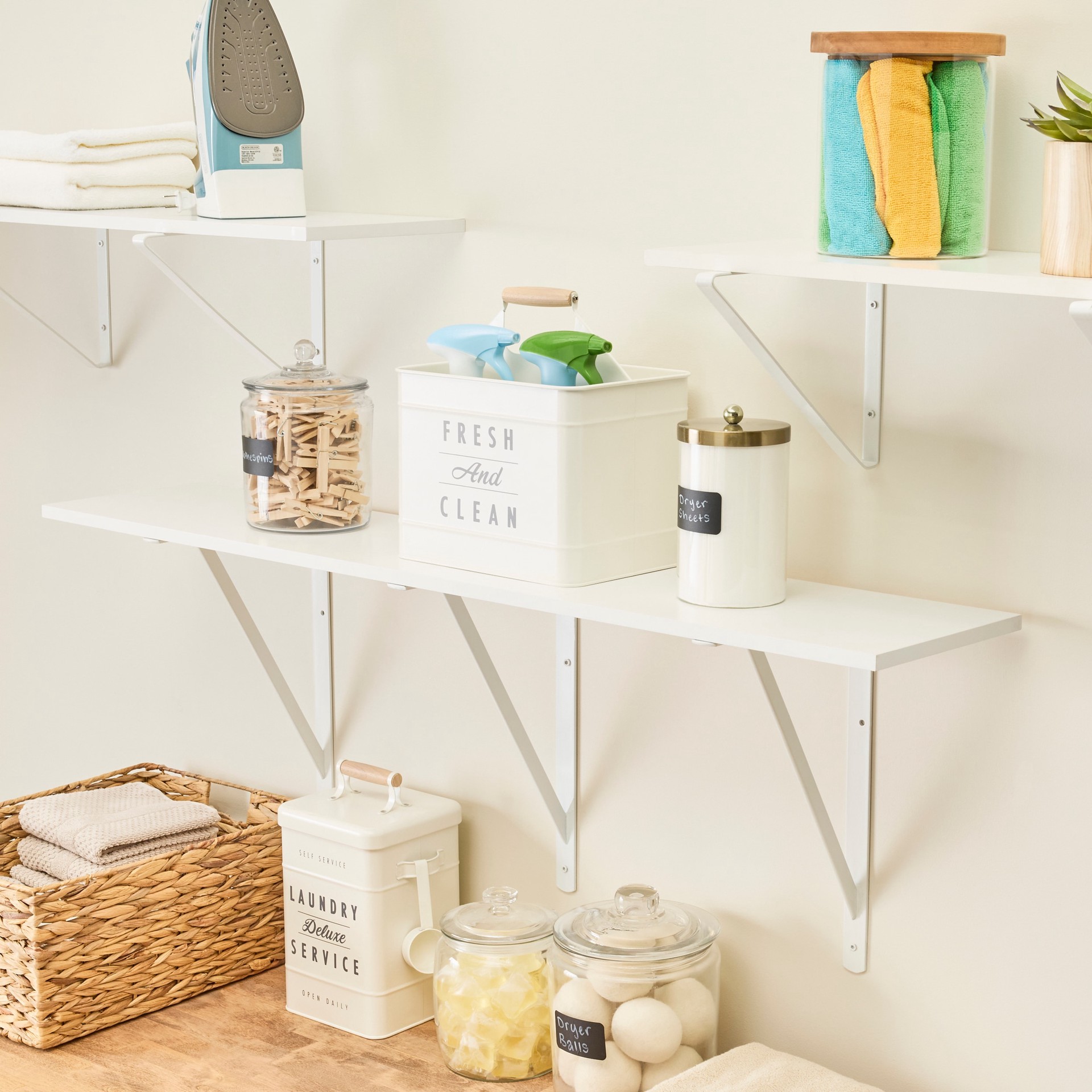 slide 4 of 6, Style Selections 9.8-in D x 35.8-in L White MDF Rectangular Shelf board, 1 ct