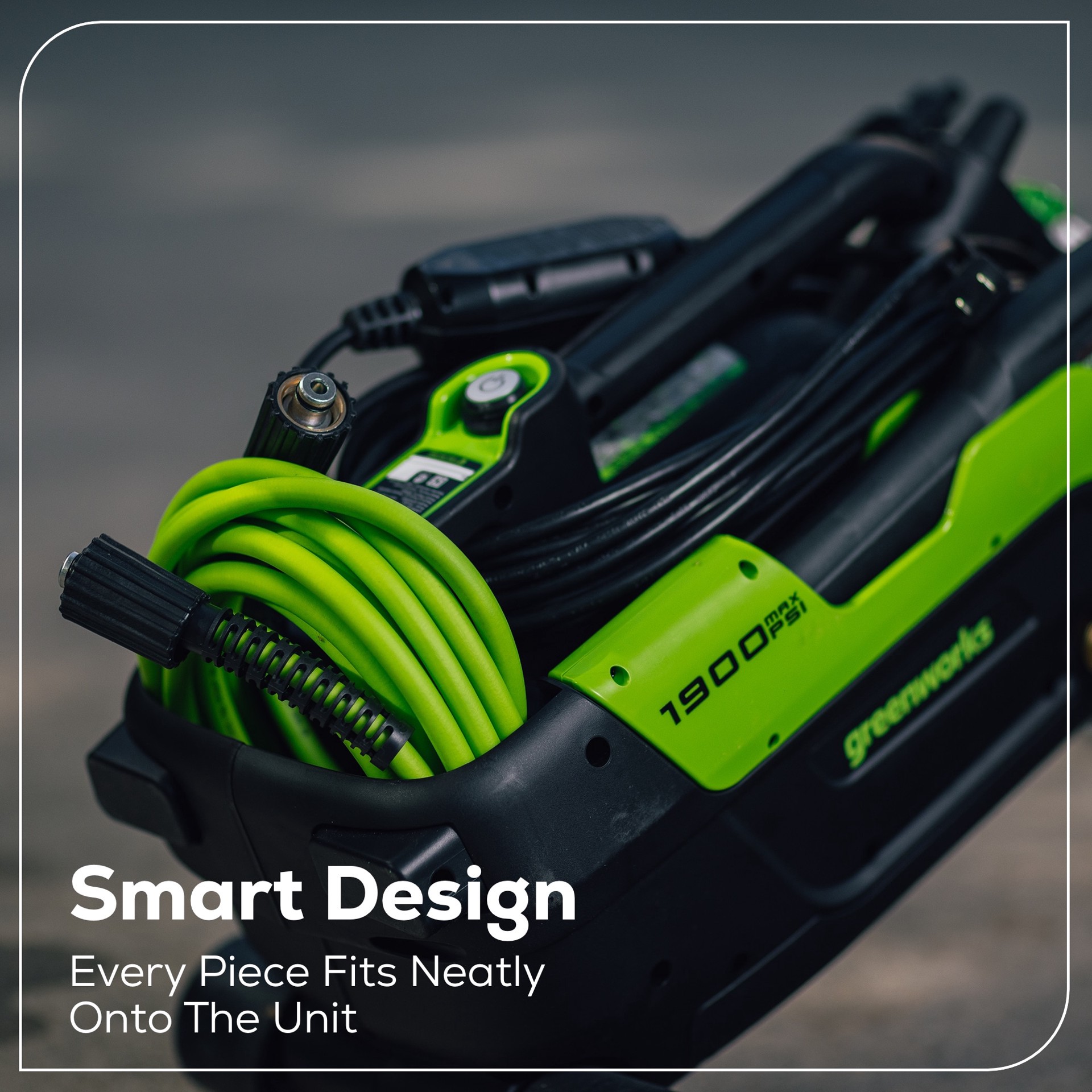 slide 6 of 6, Greenworks 1900-PSI 1.2-GPM Cold Water Electric Pressure washer with 4 Spray Tips and Surface Cleaner, 1 ct